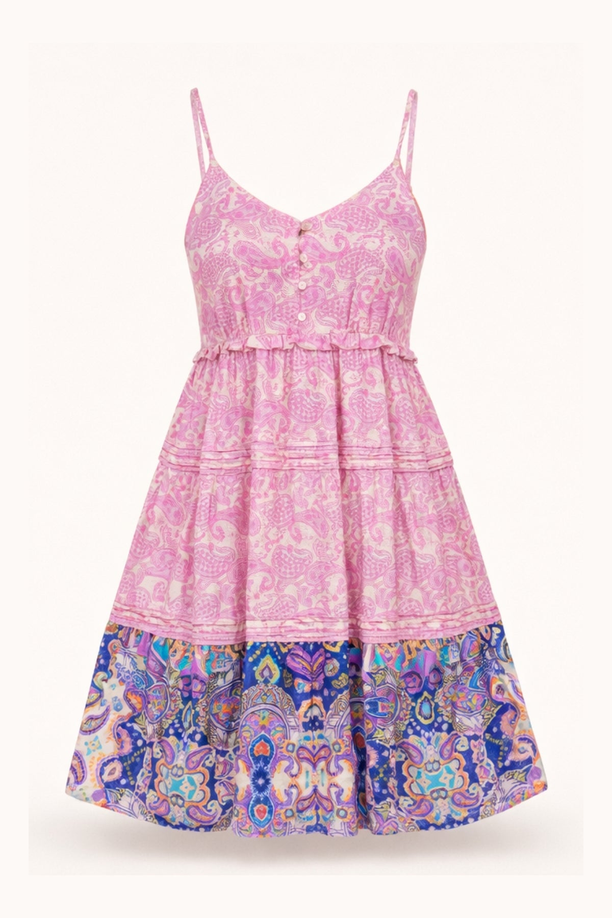 Ella Short Dress - Peacock Swirls
