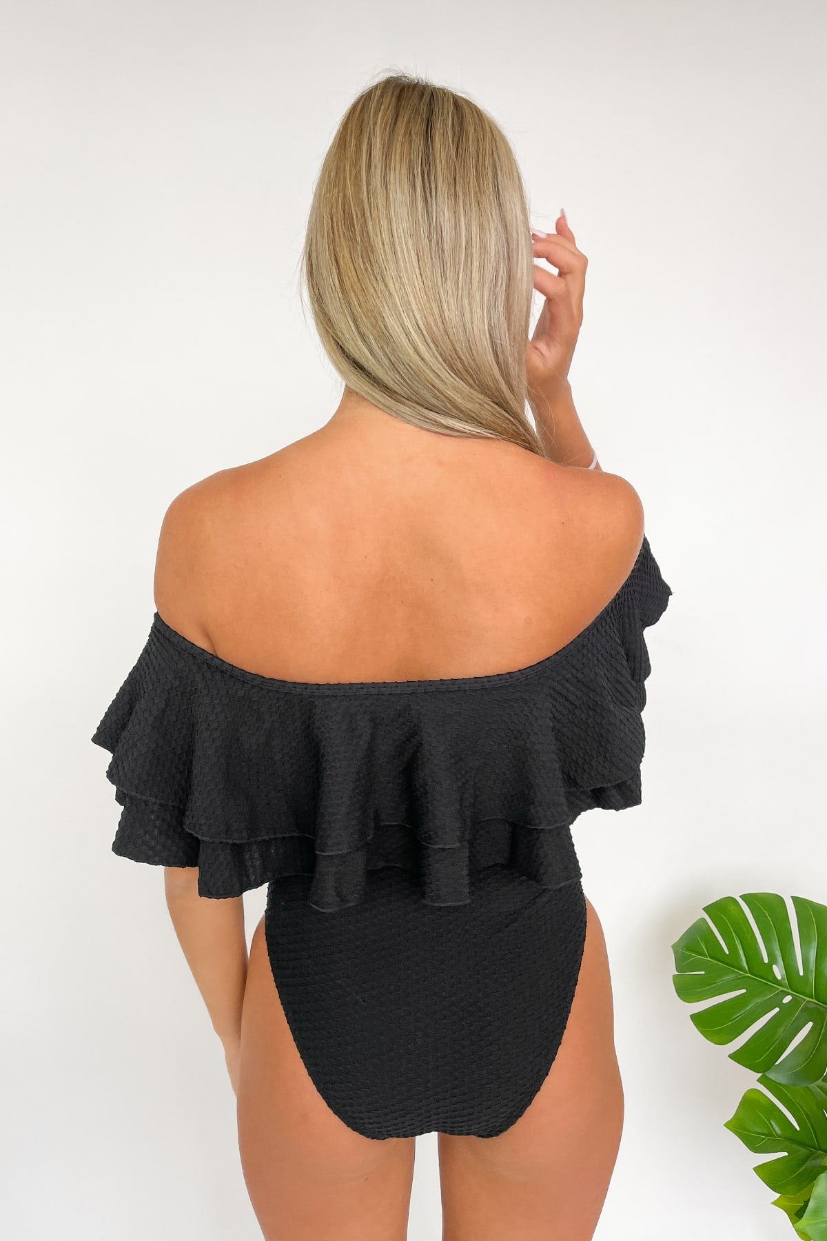 Miranda One Piece - Black Waffle