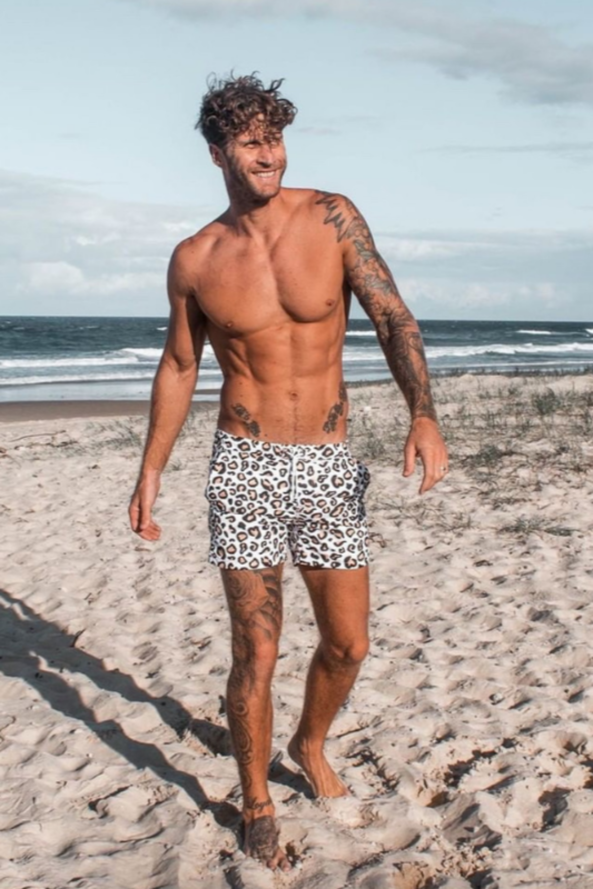 Infamous Swim Hank Board Short in Safari Leopard
