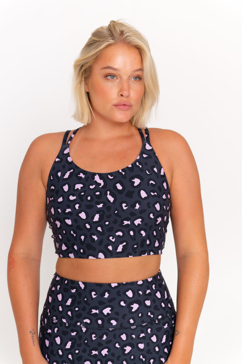 Ava Active Crop - Mellow Leopard