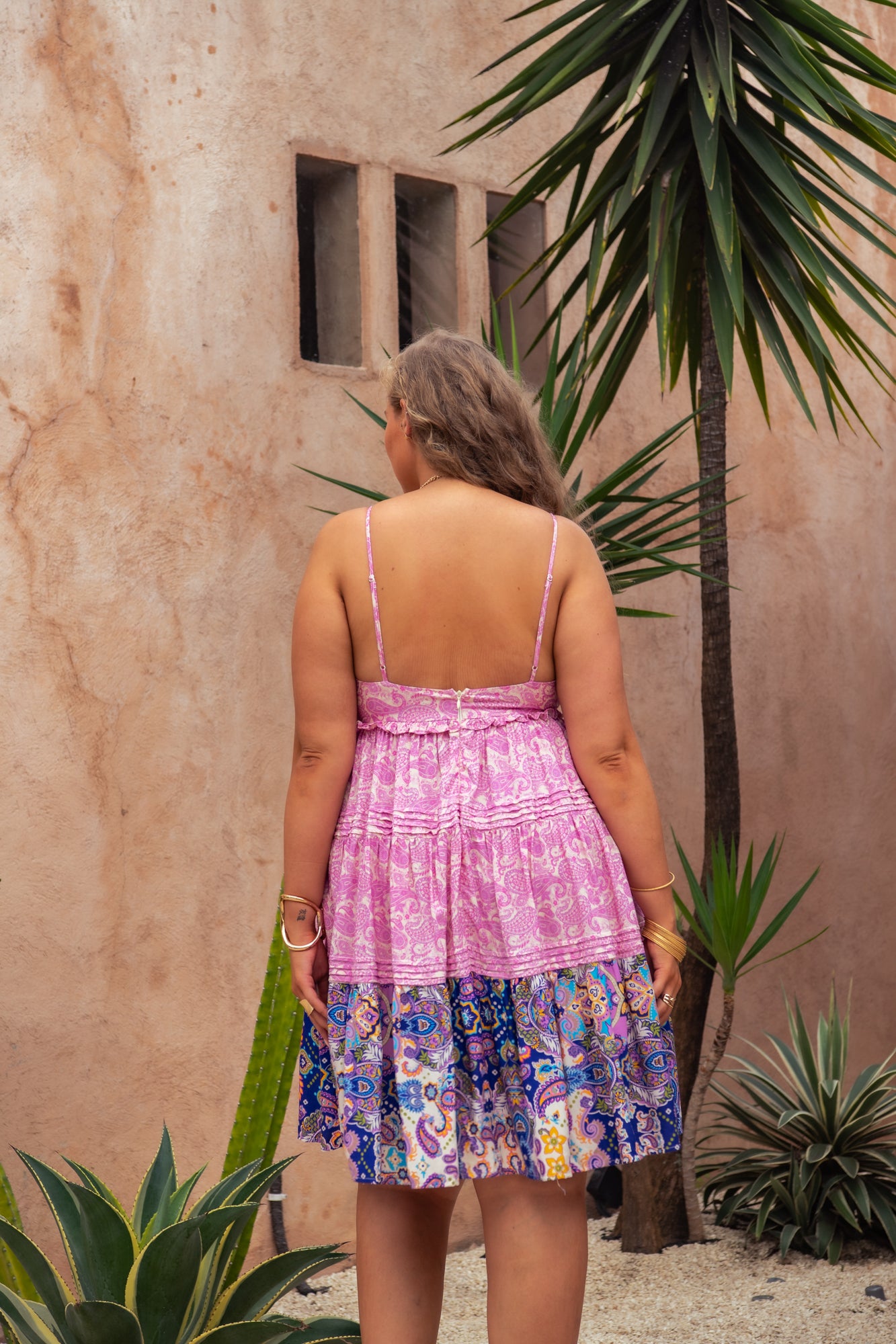 Ella Short Dress - Peacock Swirls