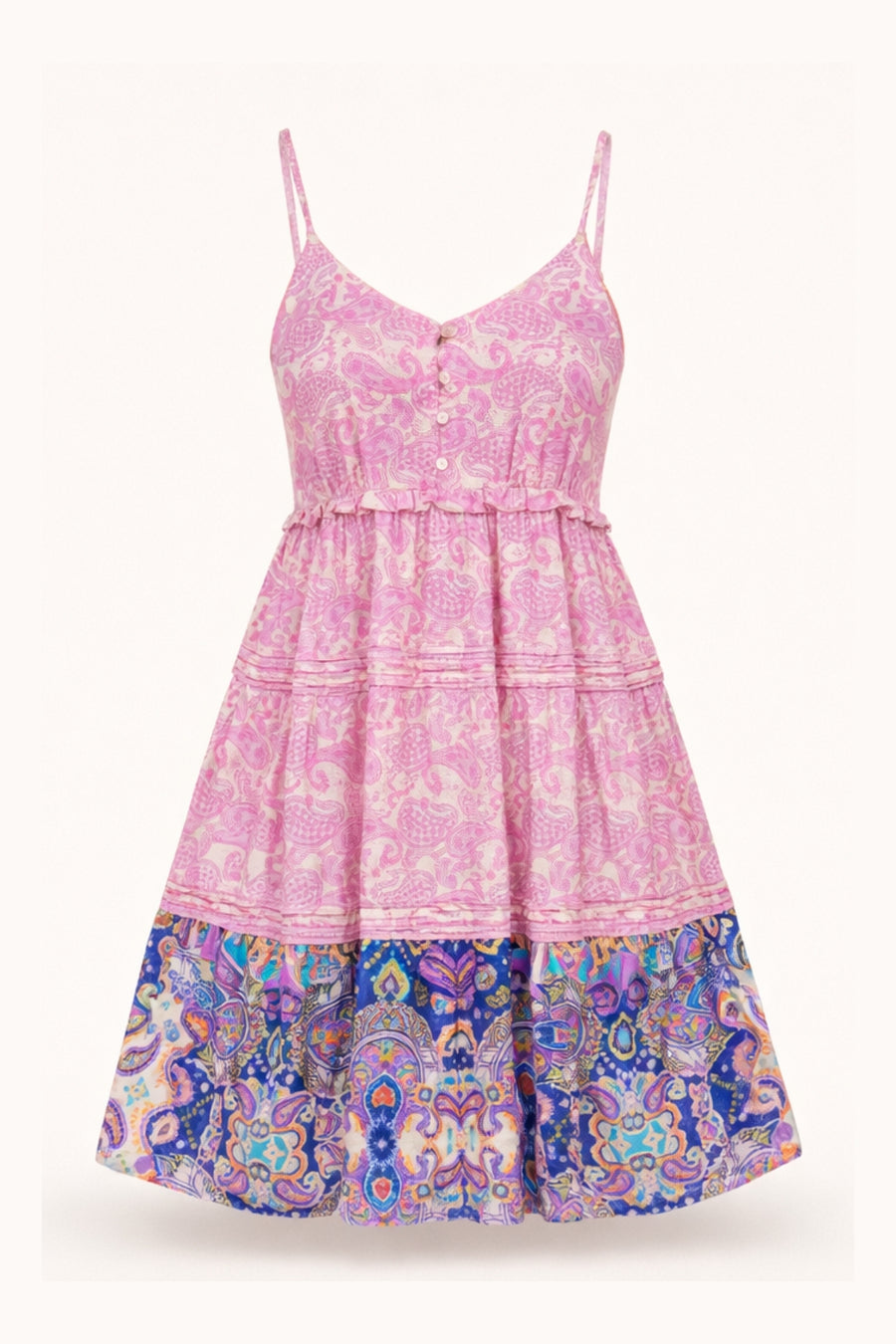 Ella Short Dress - Peacock Swirls