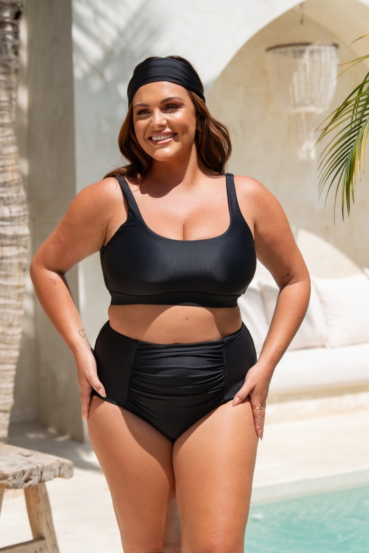 Genevieve Bikini Bottom - Black on Black