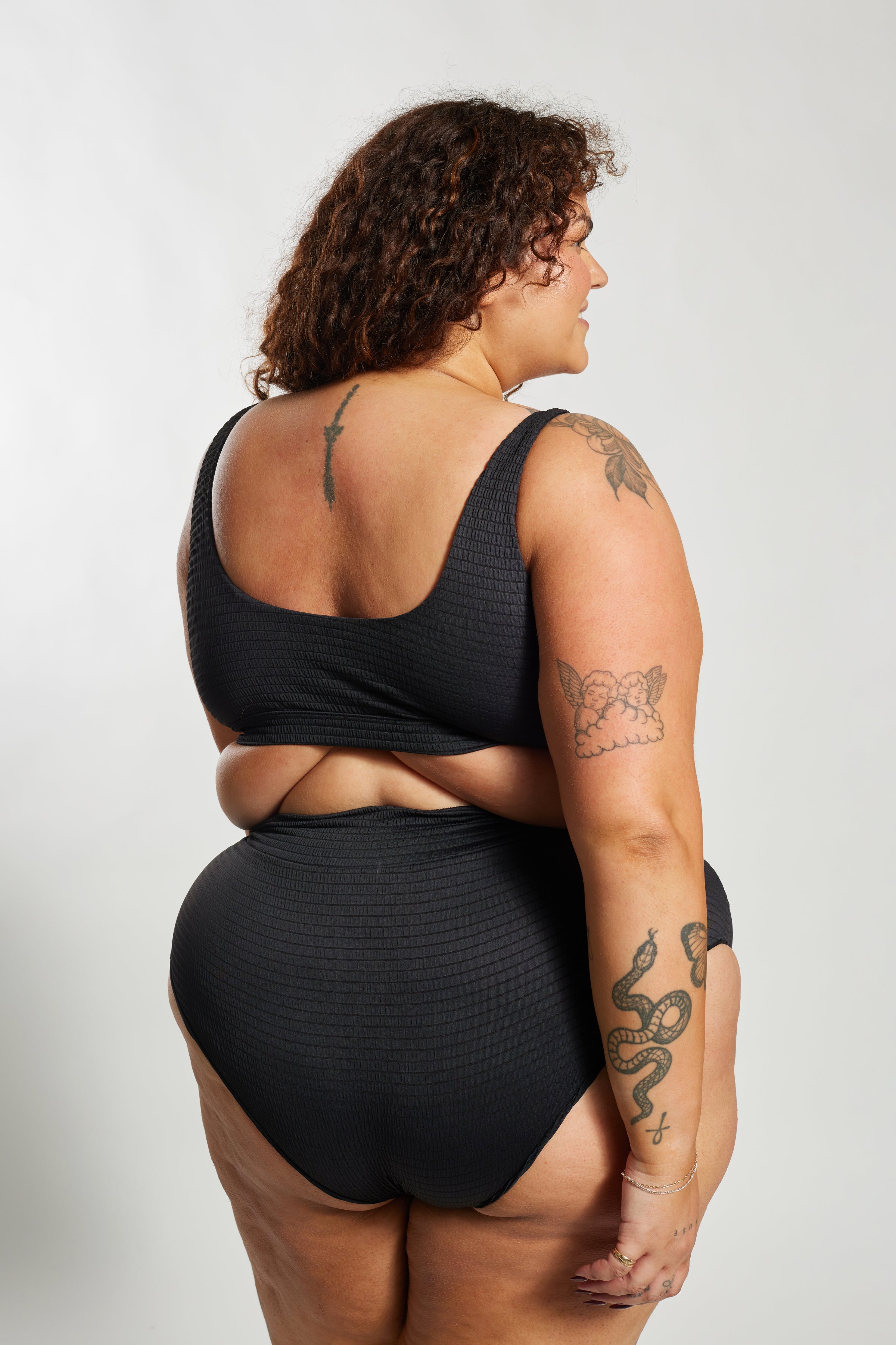 Ginger Bikini Bottom Curve - Black Runch