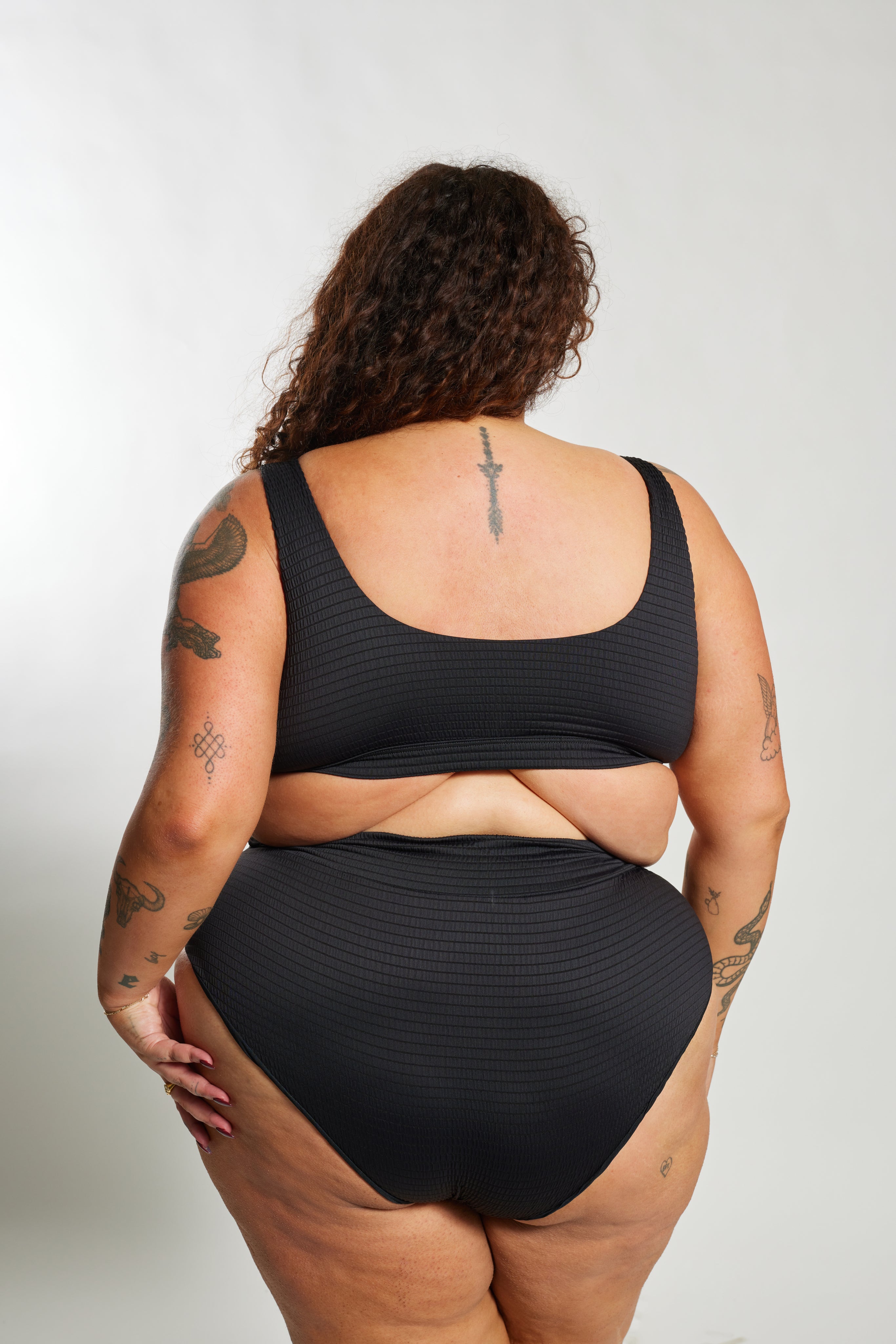 Ginger Bikini Bottom Curve - Black Runch