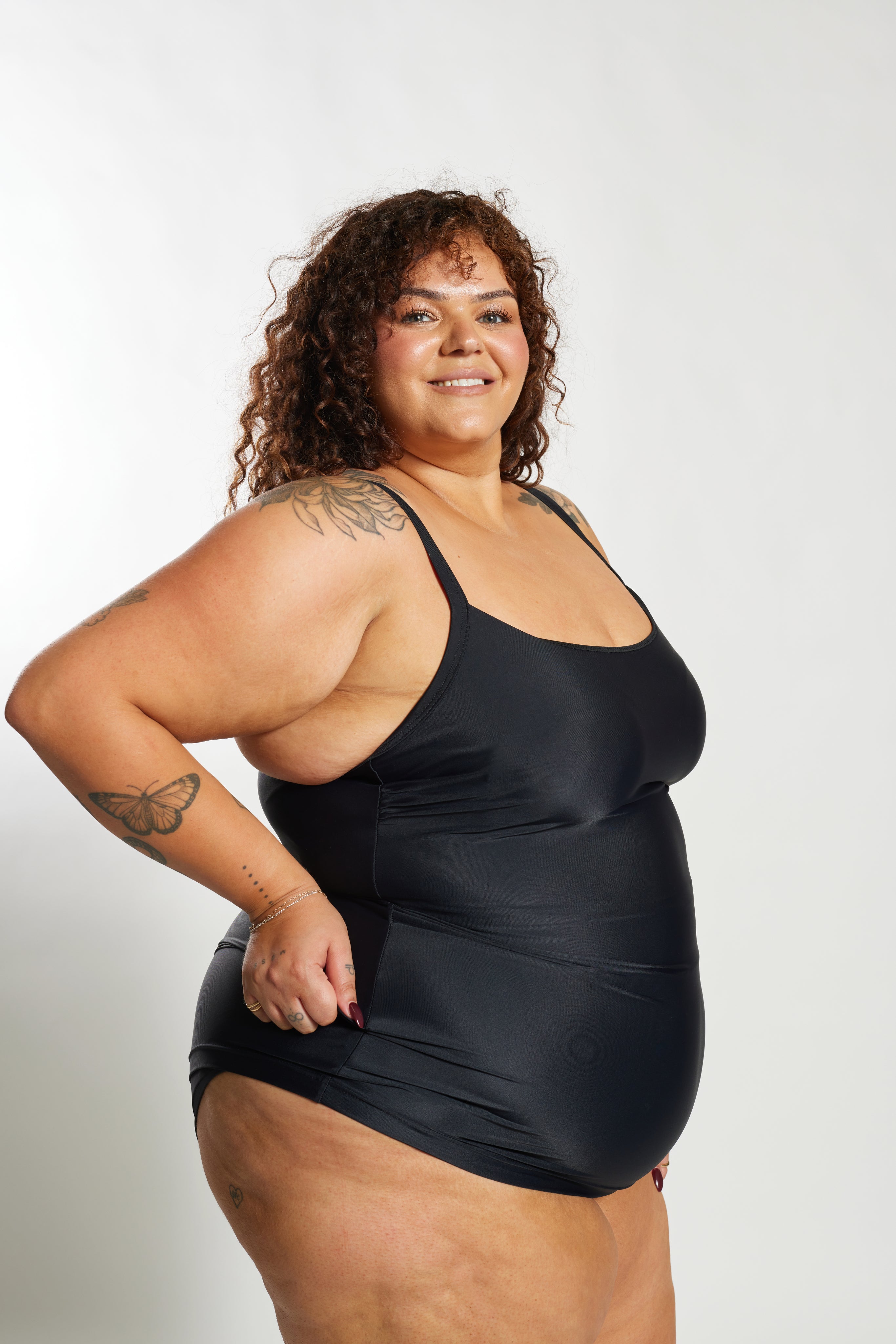 Giselle Tankini Top Curve - Black on Black