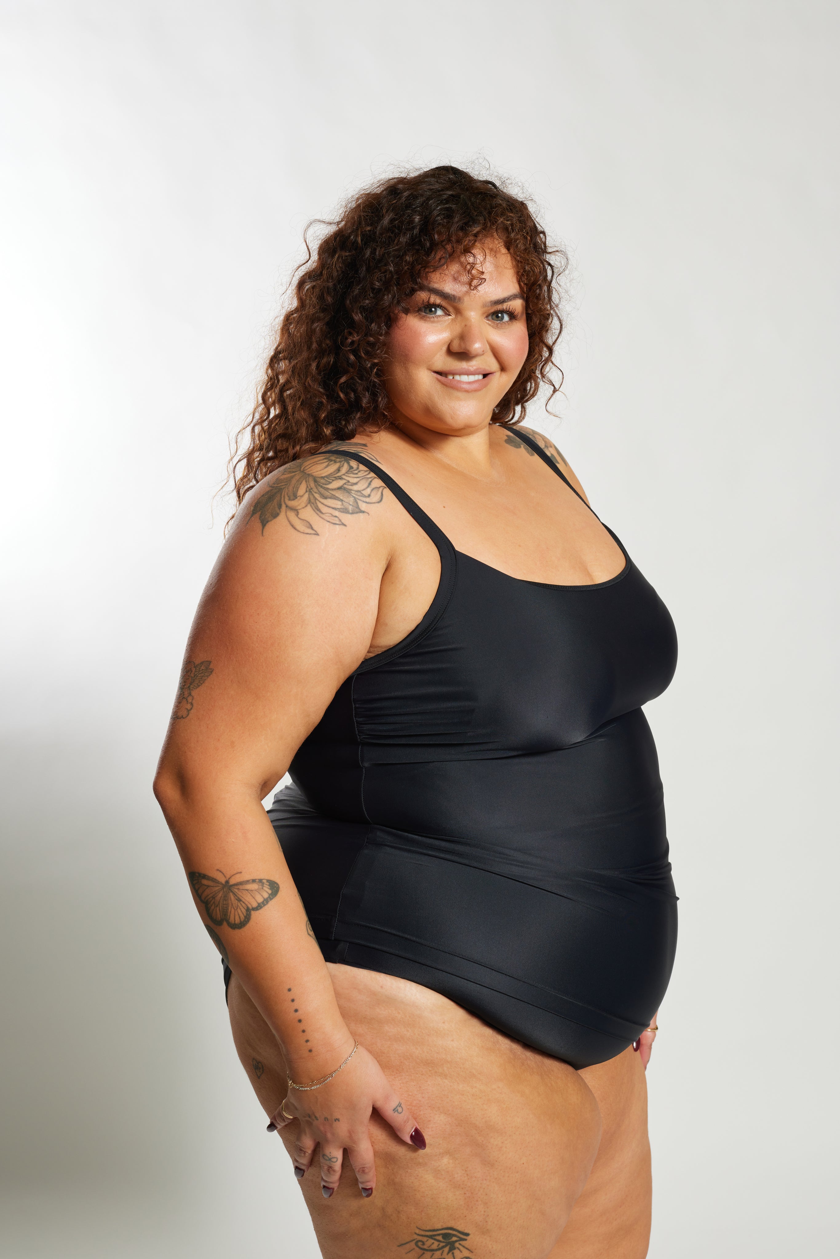 Giselle Tankini Top Curve - Black on Black