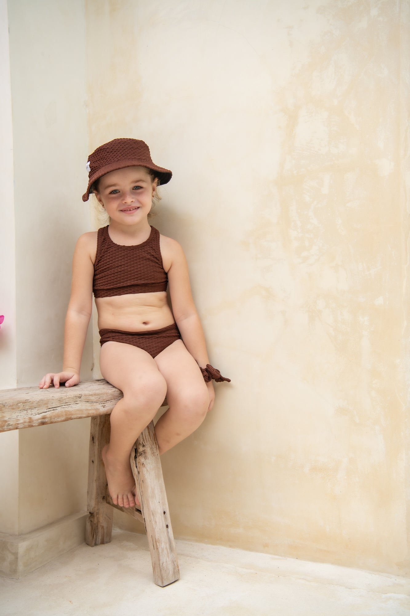 Mini Gia Bikini Set - Brown Waffle