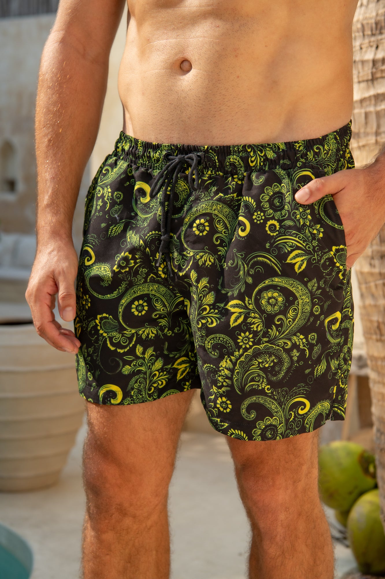 Hank Board Shorts Final Sale - Bioluminescence Paisley