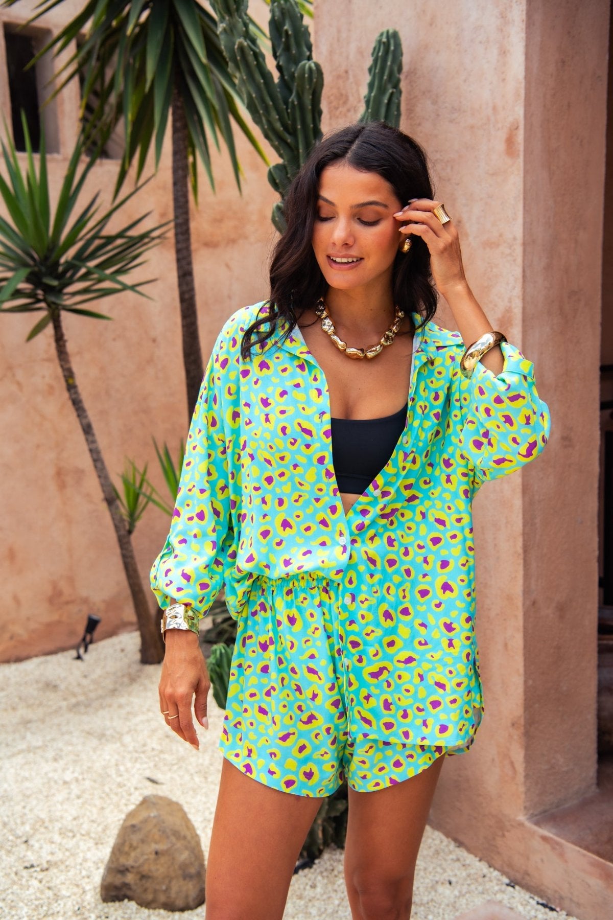 Infamous Kelly & Nadia Set in Sour Sky Leopard