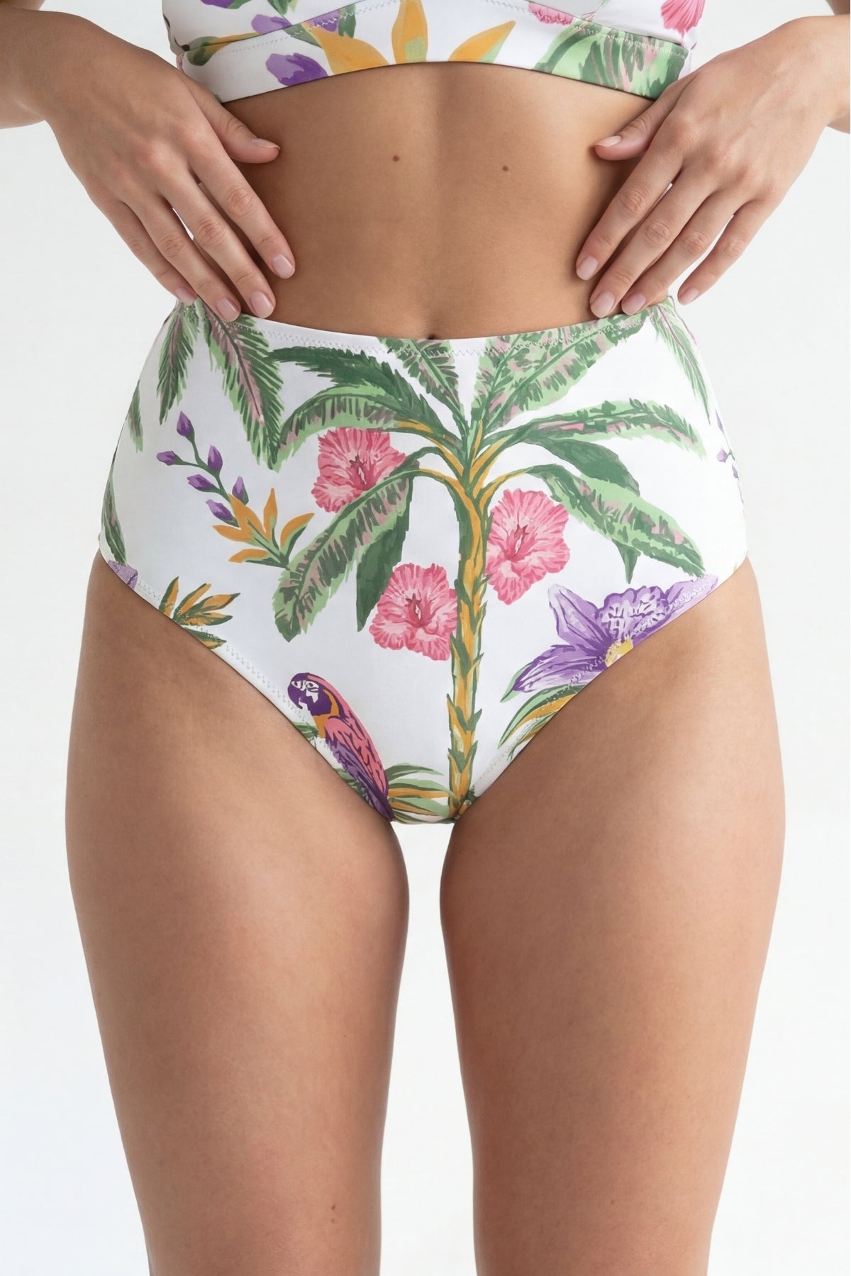 Extra High Sadie Bikini Bottom - Miami Botanical Crystal