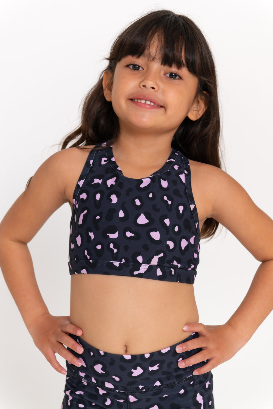 Mini Ashy Active Crop - Mellow Leopard