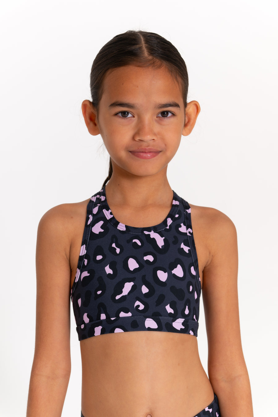 Mini Ashy Active Crop - Mellow Leopard