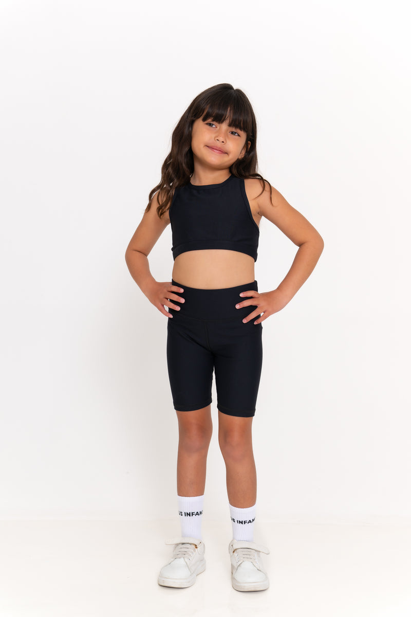Mini Ashy Active Crop - Black