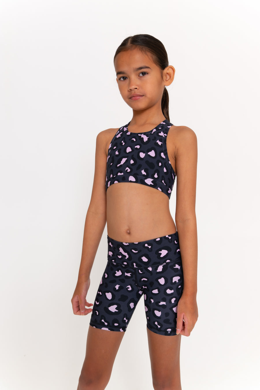 Mini Ashy Active Crop - Mellow Leopard