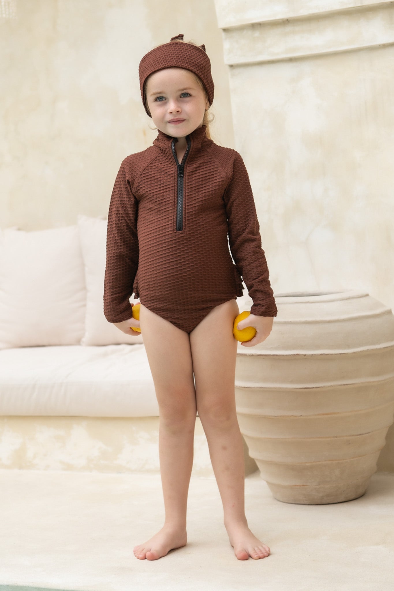 Mini Blake Surfsuit - Brown Waffle