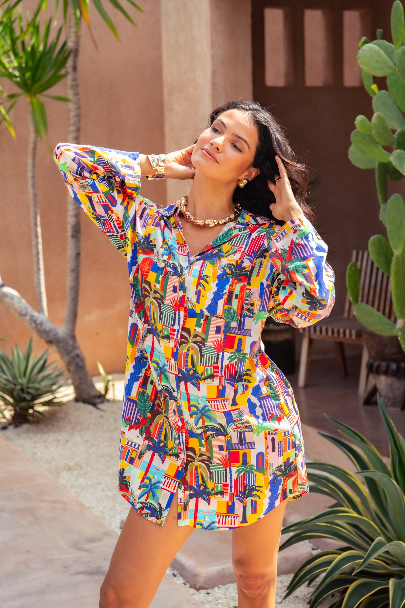 Sandy Shirt Dress - Havana Day