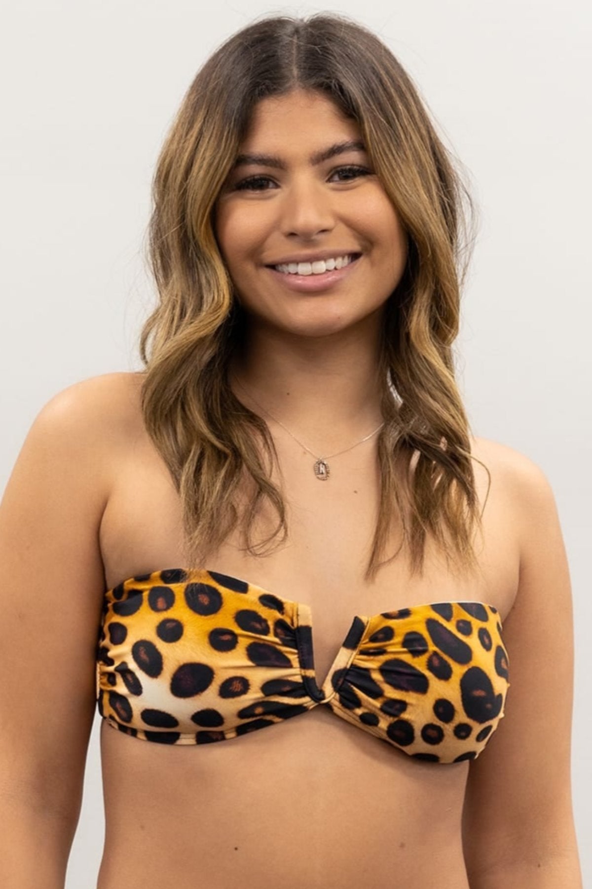 Infamous Swim Scarlett Bandeau Top in Cheetah Fever