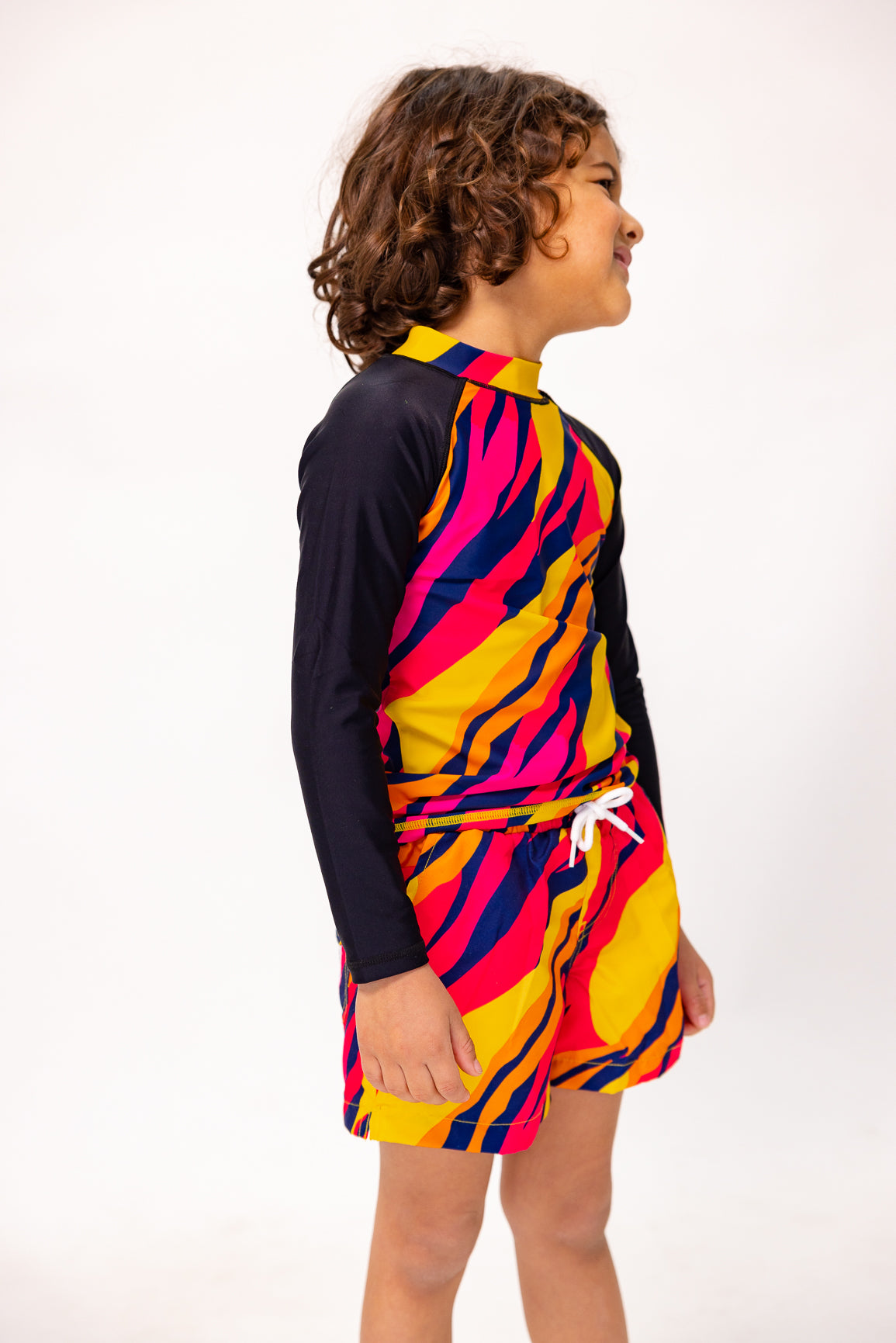 Mini Billy Rashie Top Final Sale  - Sunset Stripe