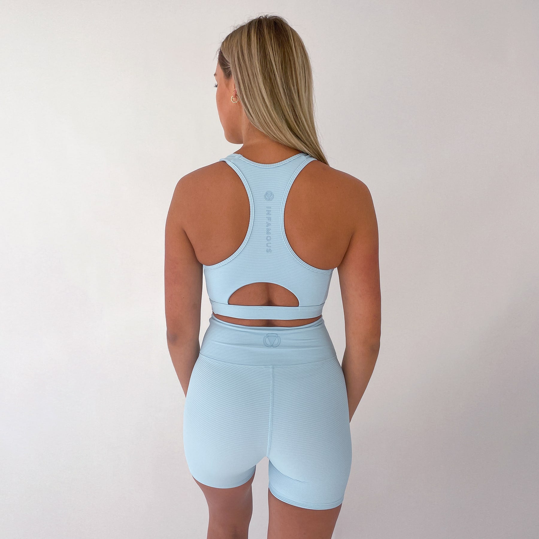 Ashy Active Crop Final Sale - Baby Blue Ribbed