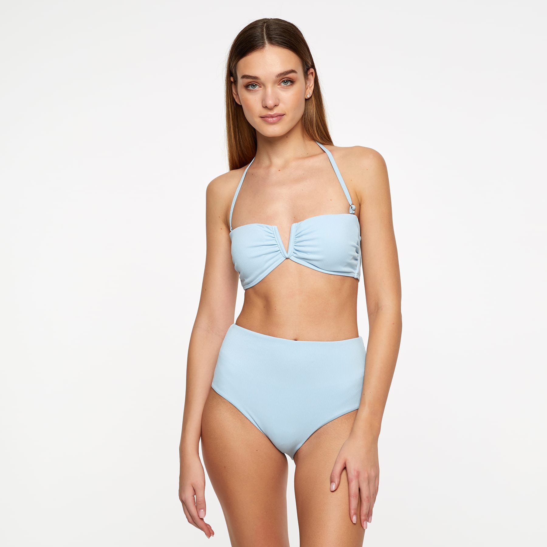 Sadie Bikini Bottom Final Sale - Baby Blue Ribbed