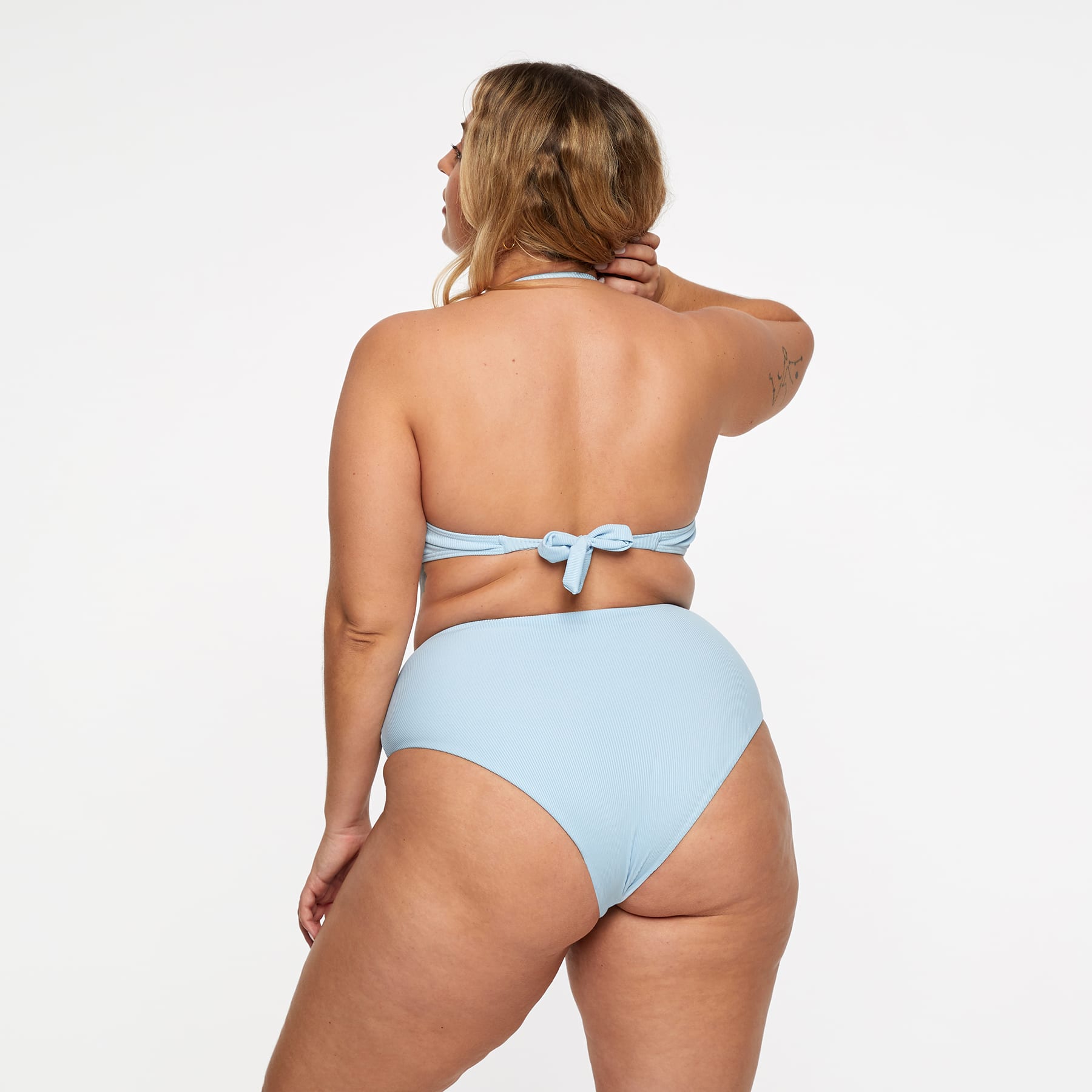 Scarlett Bandeau Top Final Sale - Baby Blue Ribbed