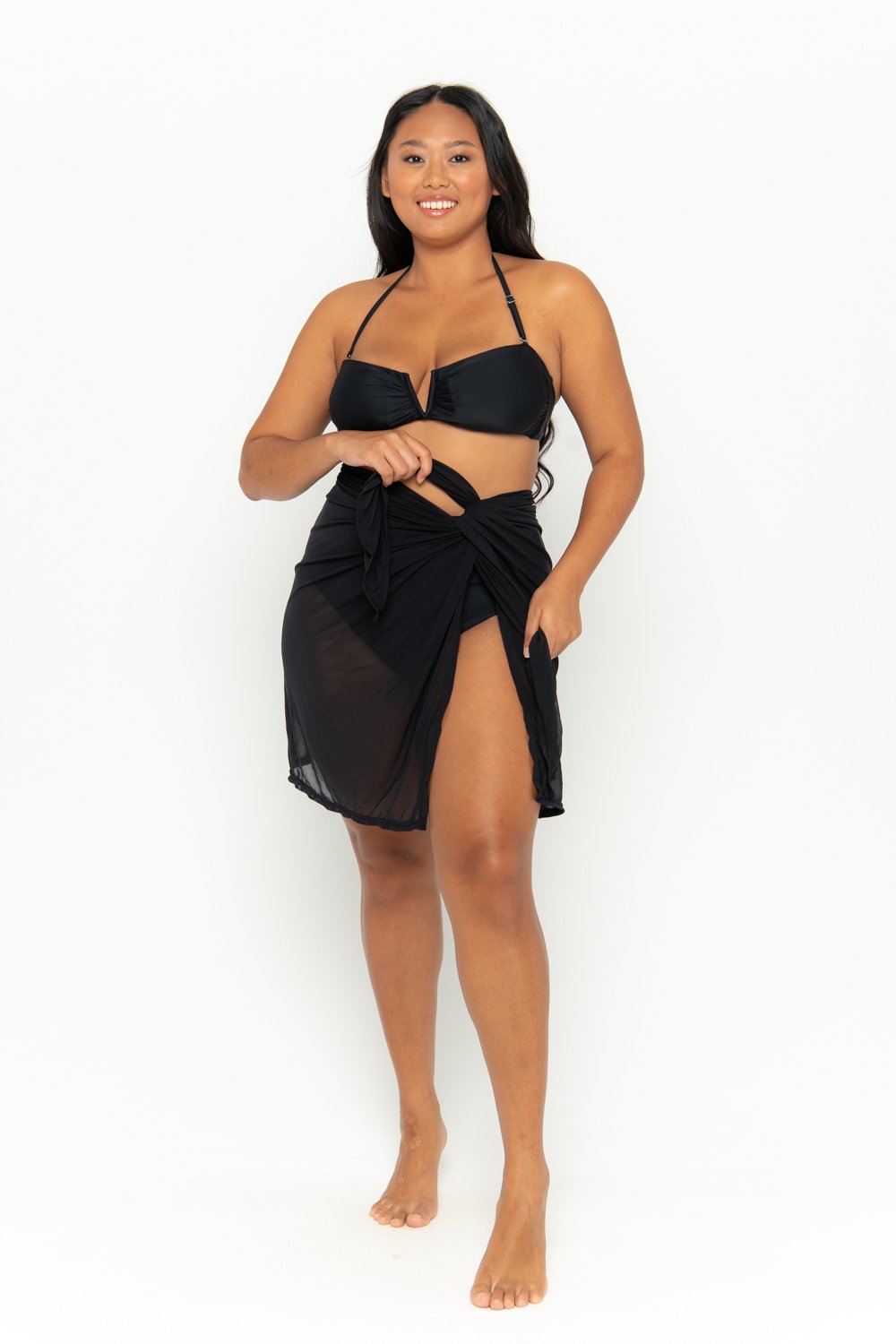 Black fashion sarong dress