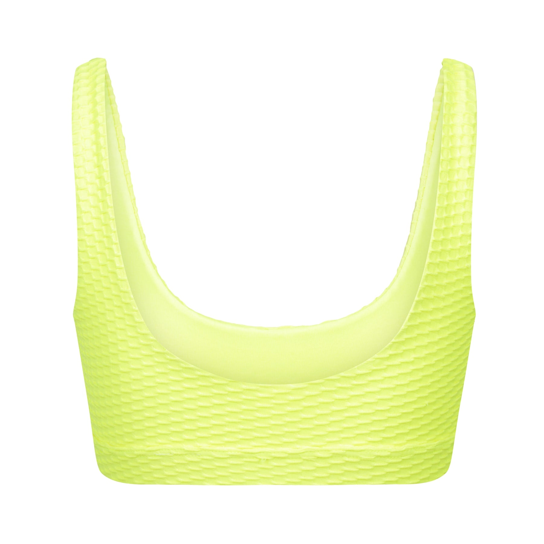 Gia Bikini Top - Fluro Yellow Waffle