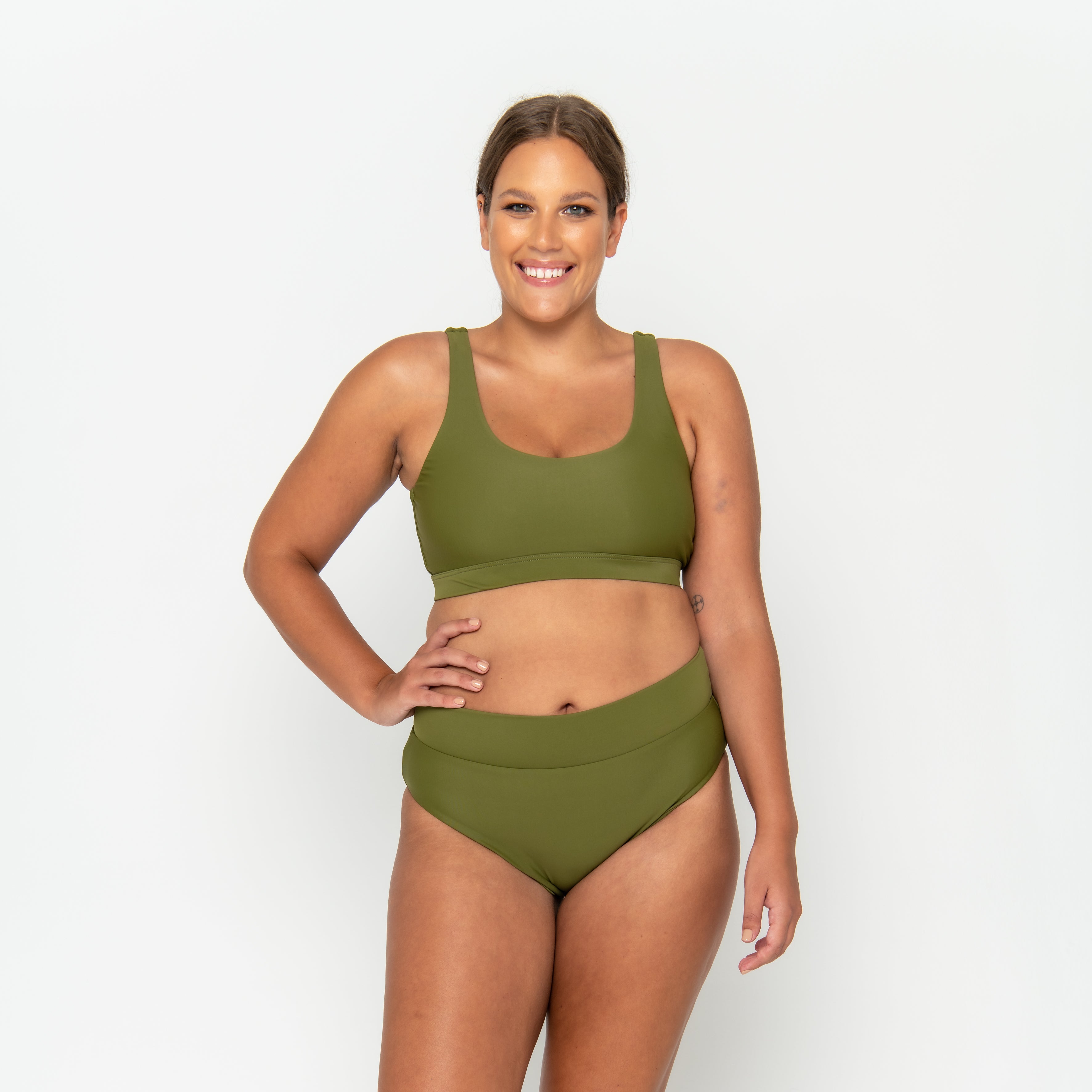 Gia Bikini Top Final Sale - Olive Martini