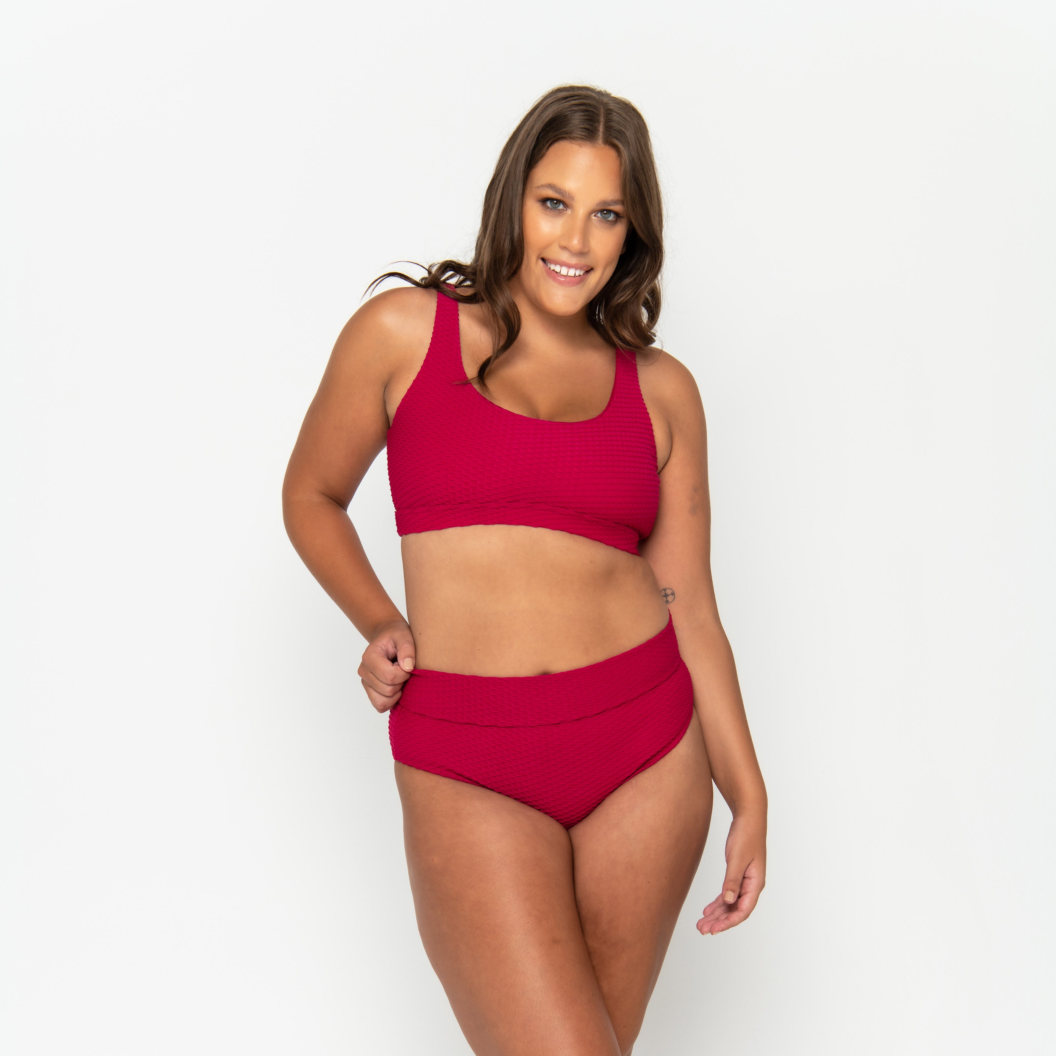 Ginger Bikini Bottom Final Sale - Ruby Waffle