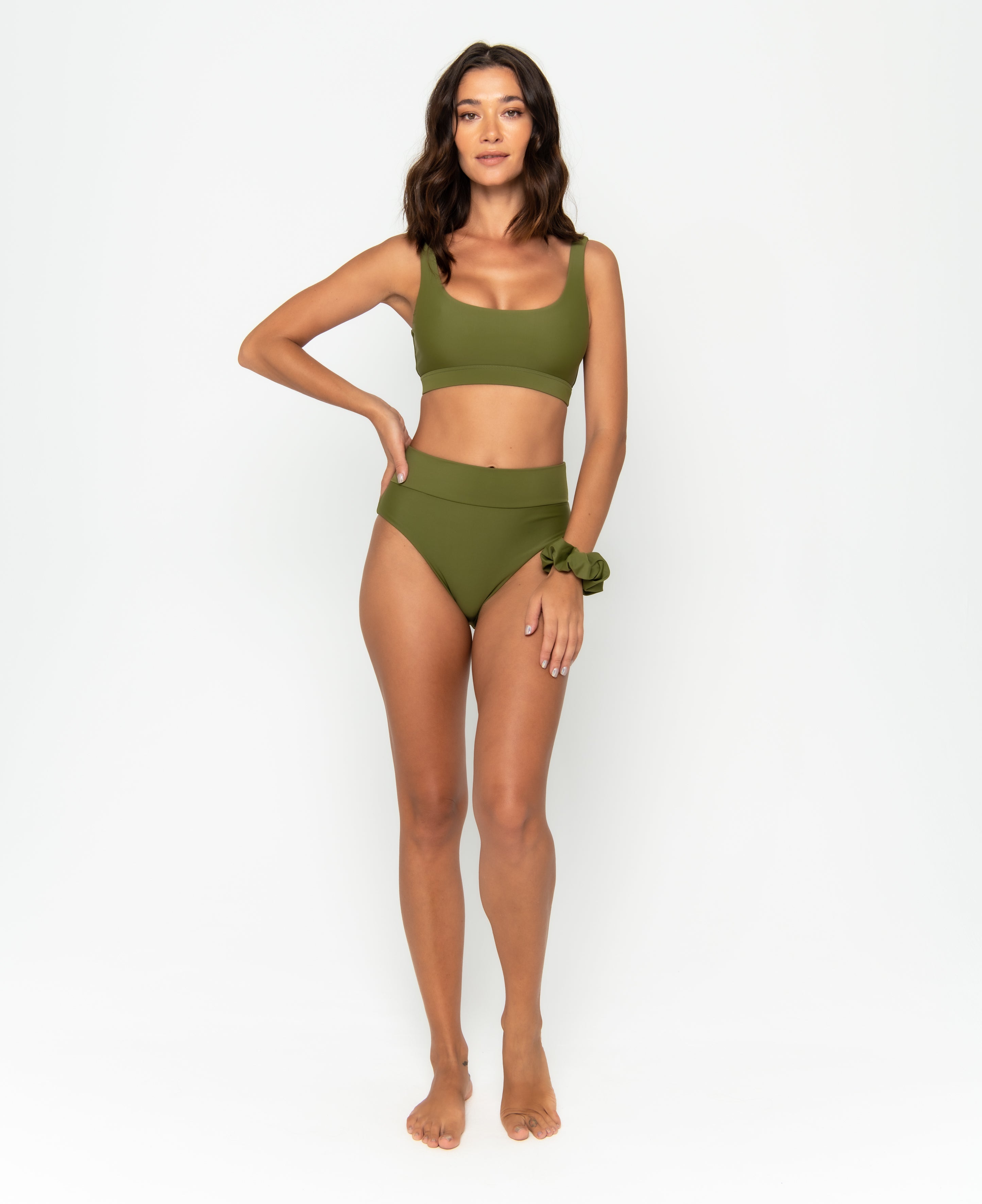 Gia Bikini Top Final Sale - Olive Martini