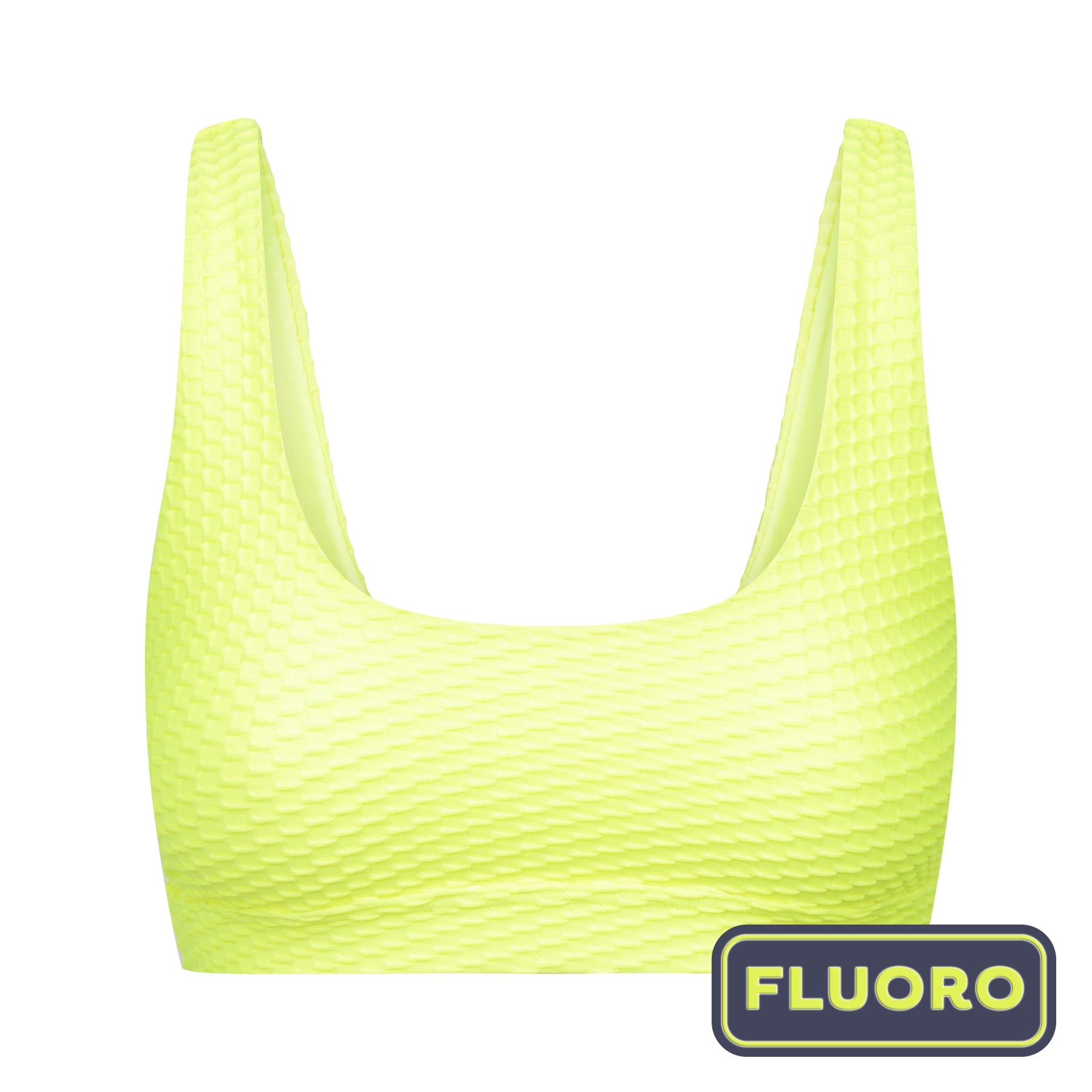 Gia Bikini Top - Fluro Yellow Waffle