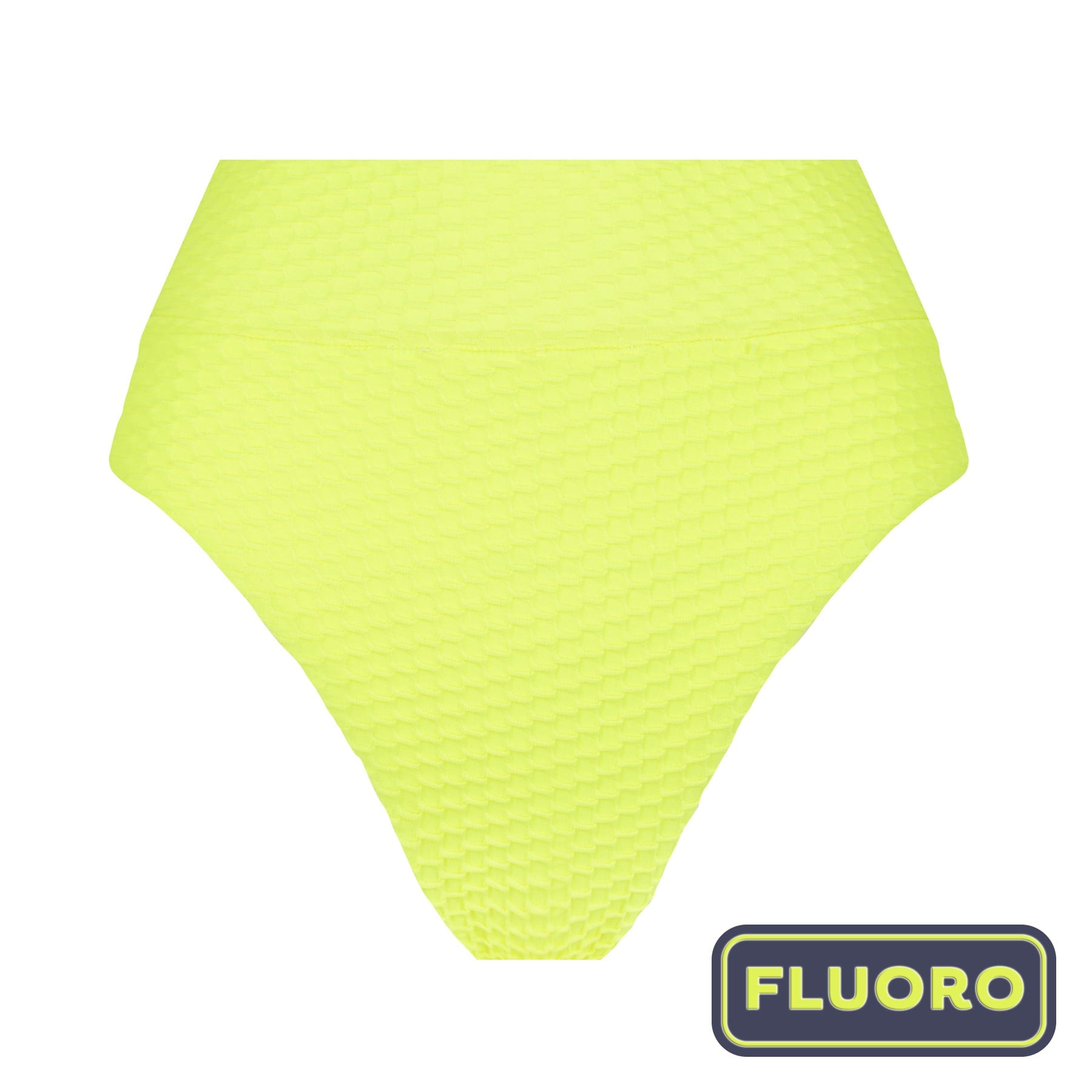 Ginger Bikini Bottom - Fluro Yellow Waffle