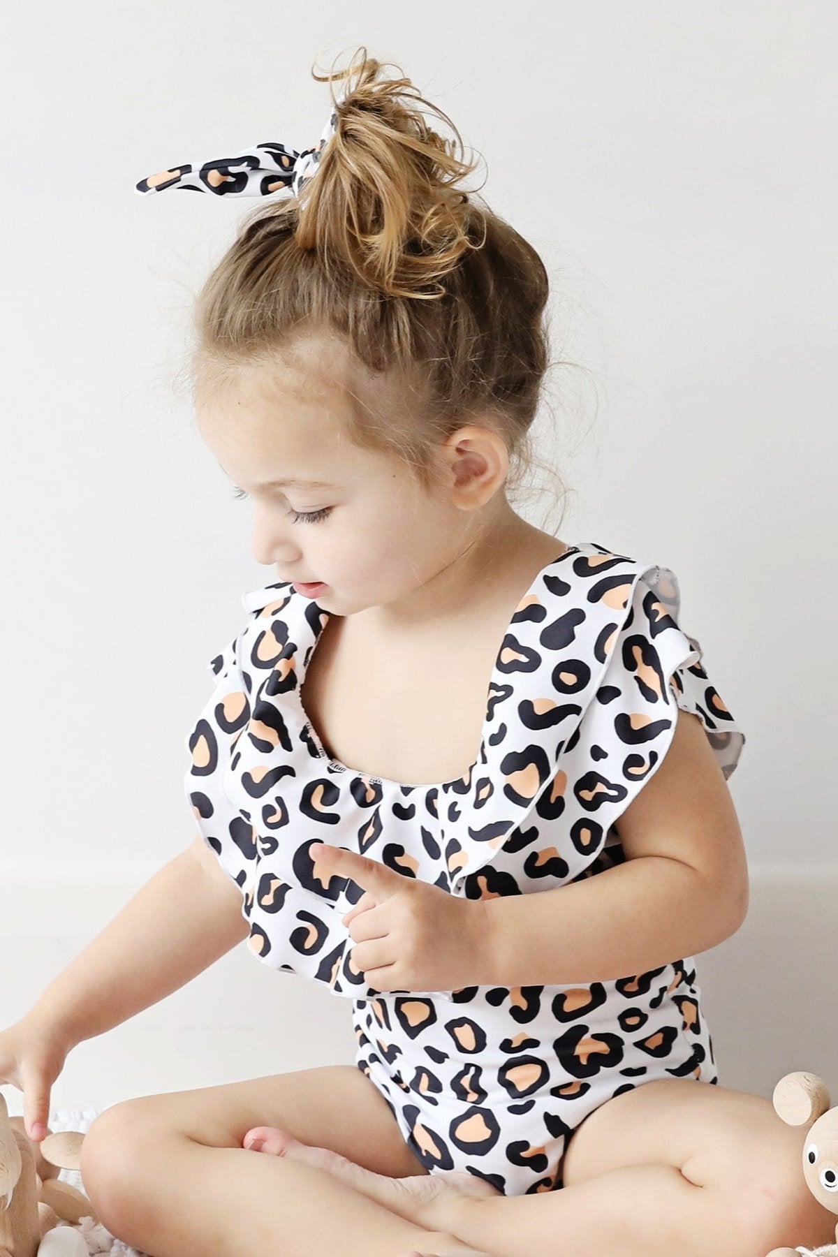 Infamous Swim Mini Mimi Srunchie in Safari Leopard