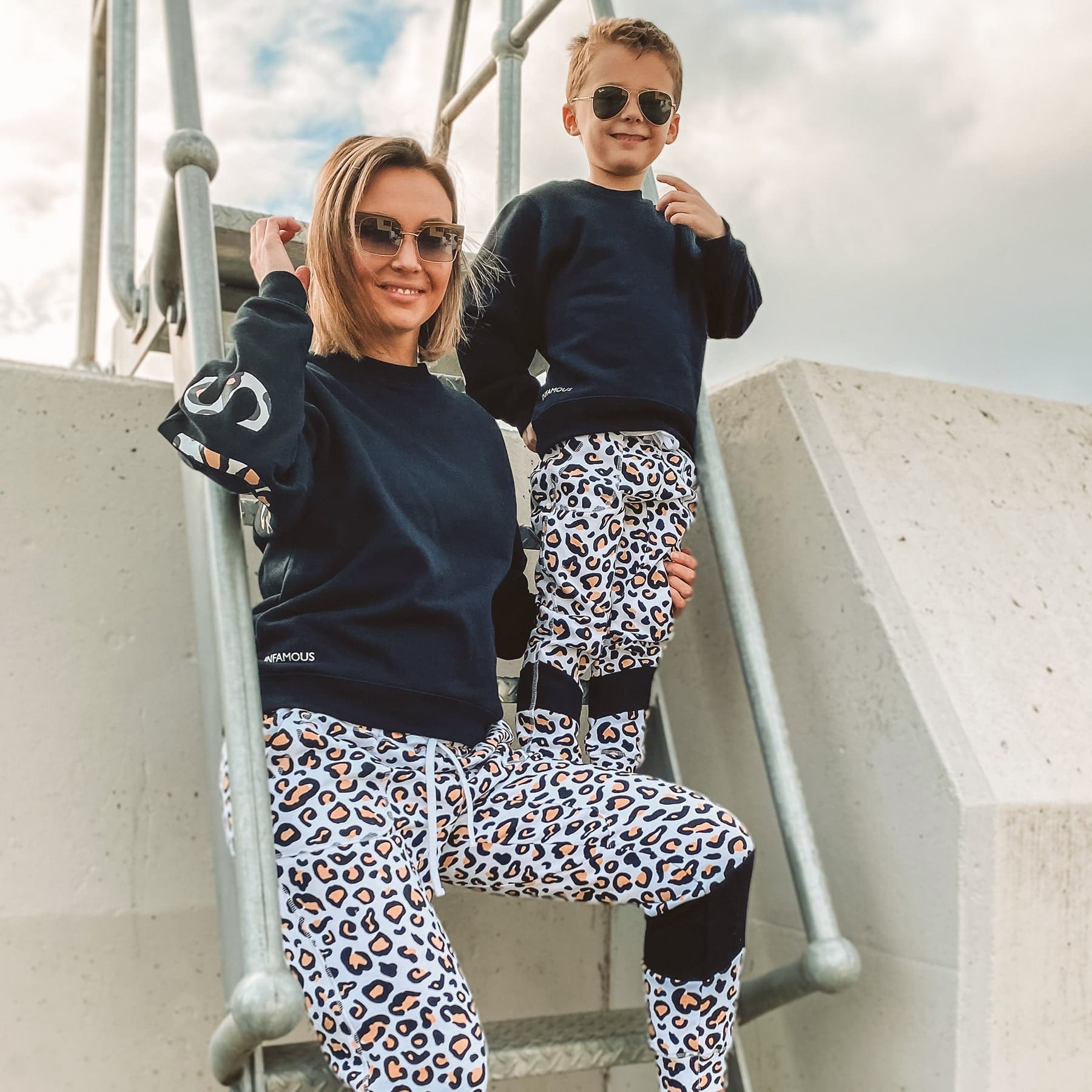 Track Pant Spliced Final Sale - Safari Leopard