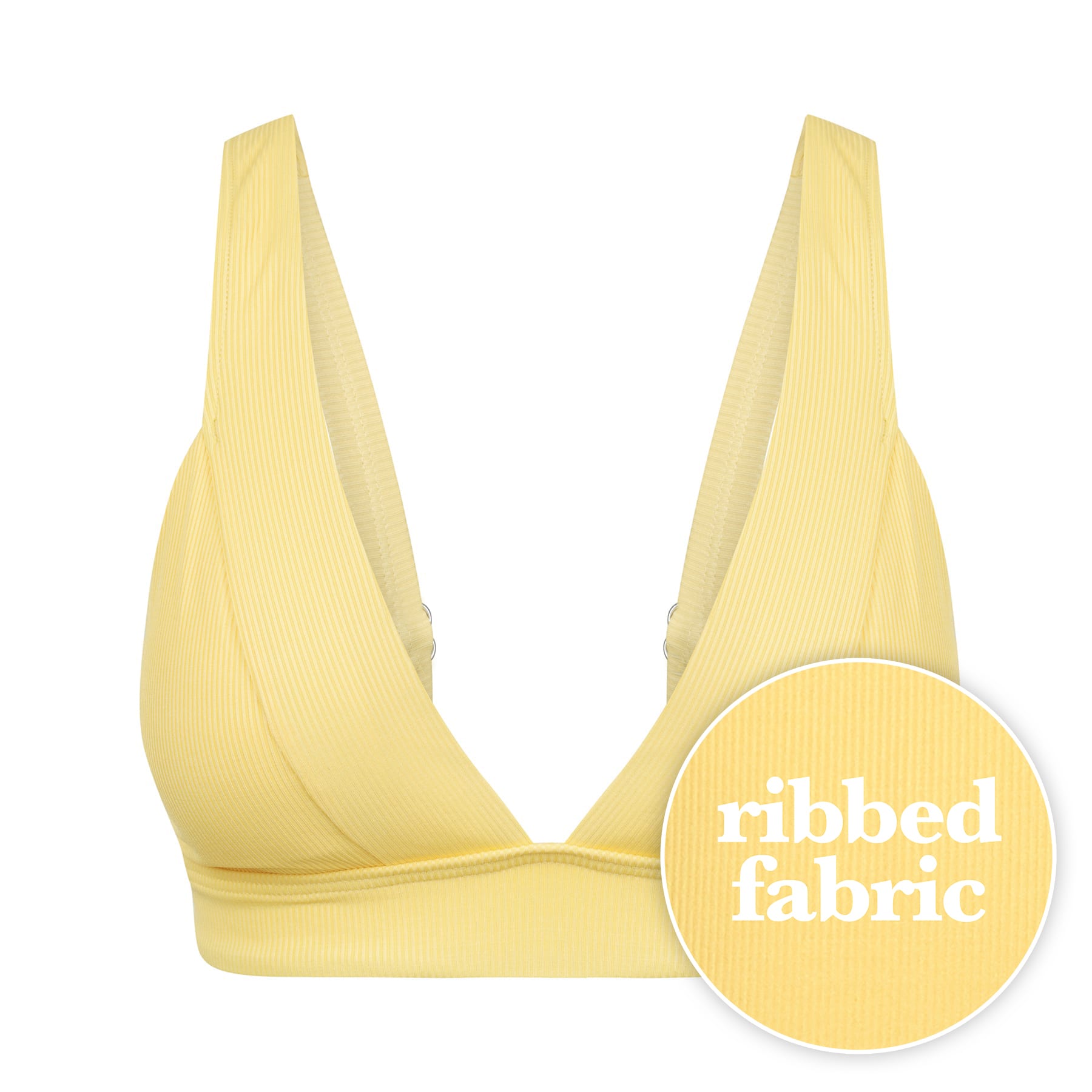 Lola Triangle Top Final Sale - Sunshine Yellow Ribbed