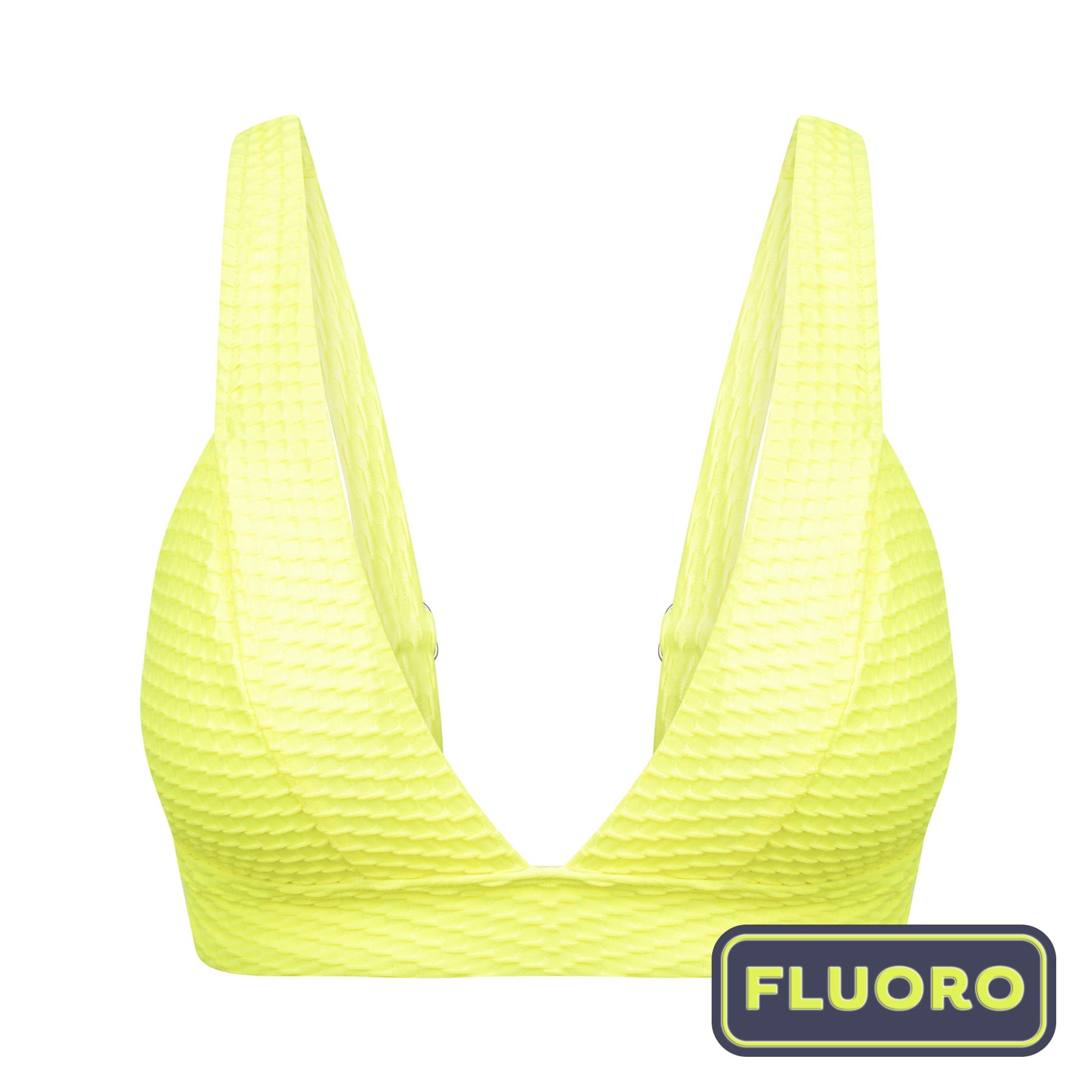 Lola Triangle Top Final Sale - Fluro Yellow Waffle