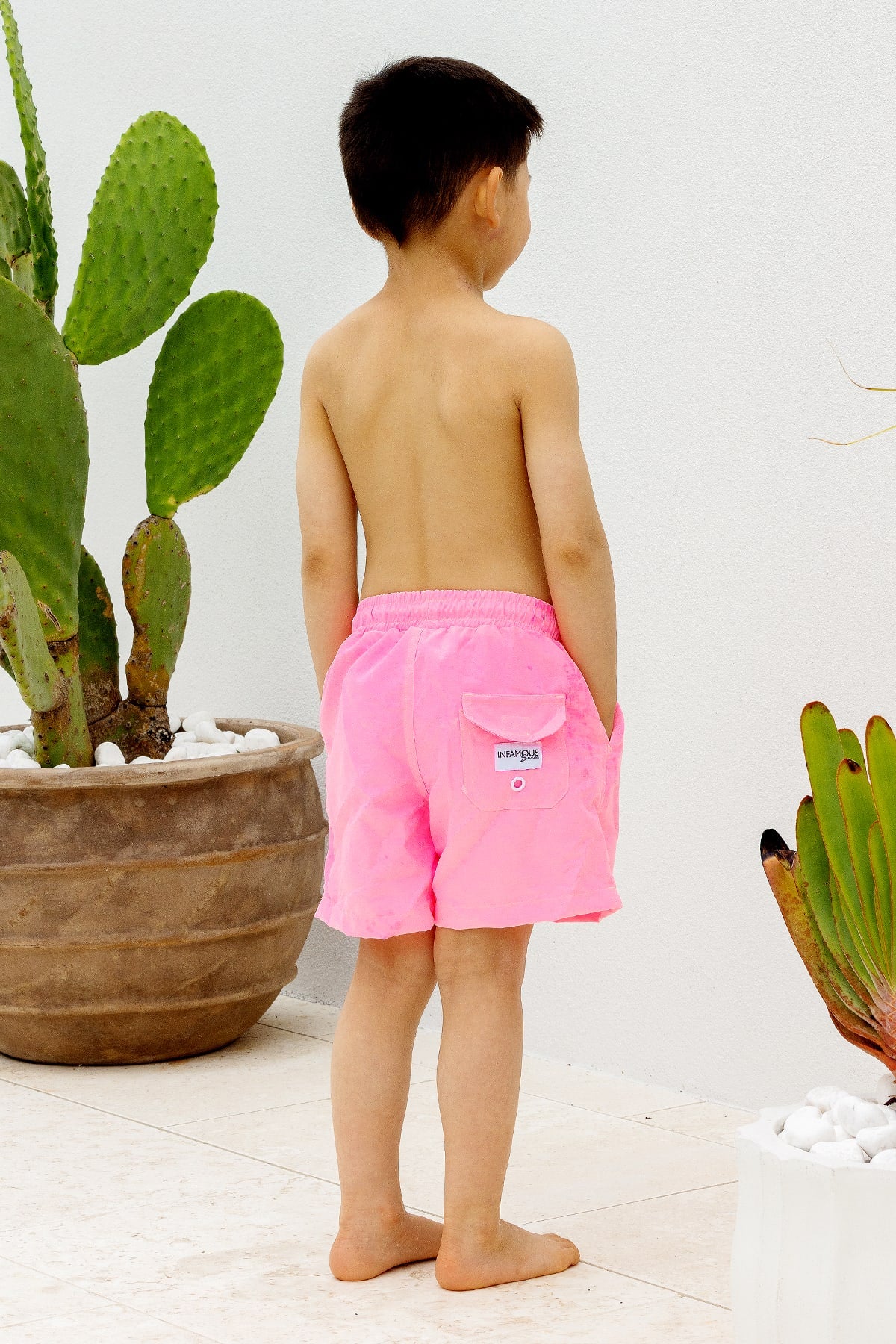 Mini Hank Board Shorts Final Sale - Fluro Powder Puff