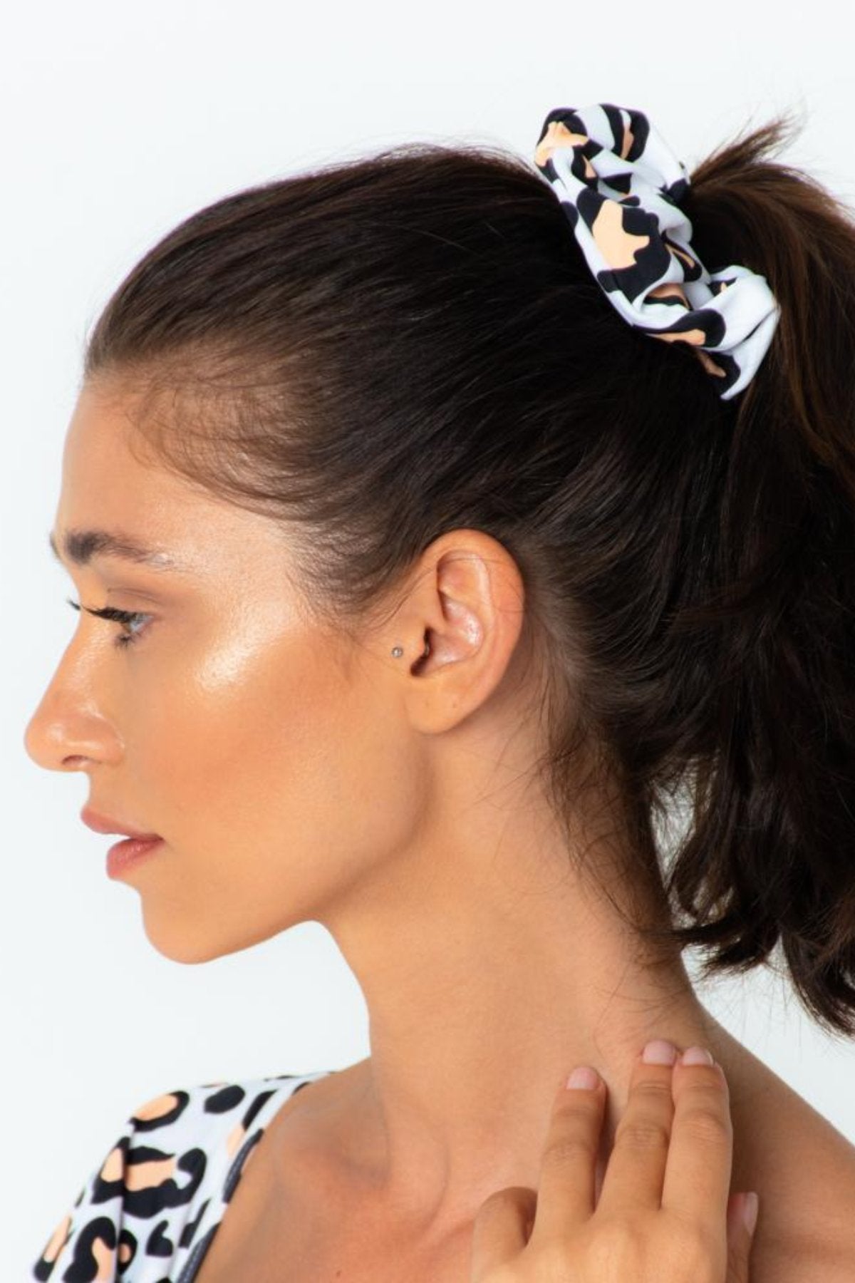 Infamous Swim Mimi Scrunchie in Safari Leopard