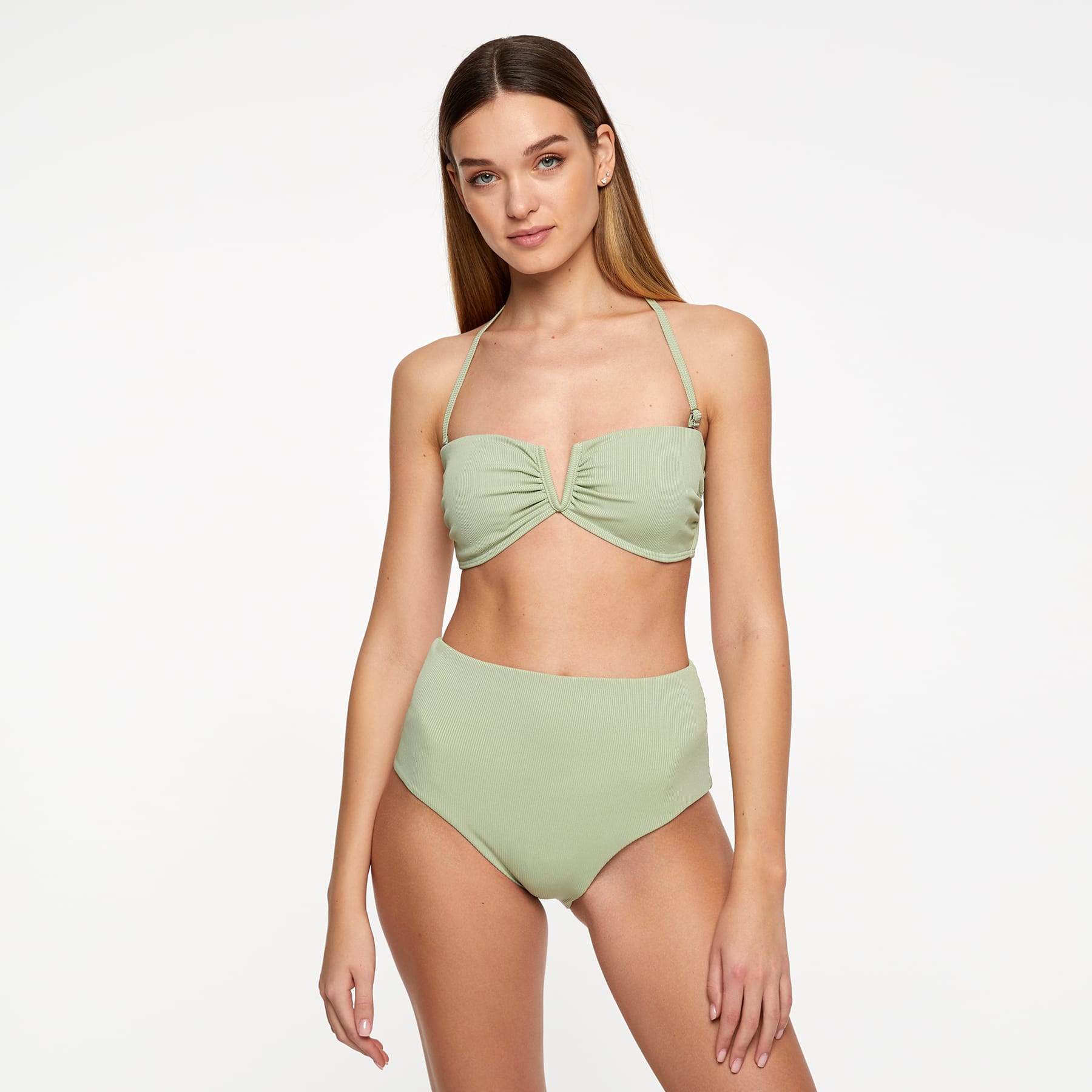 Sadie Bikini Bottom Final Sale- Sage Green Ribbed