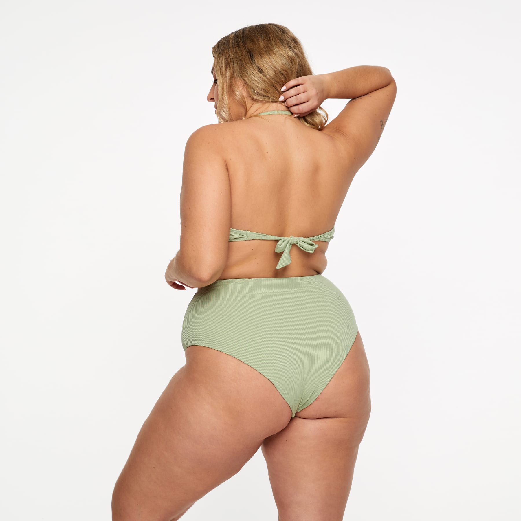 Scarlett Bandeau Top FInal Sale - Sage Green Ribbed