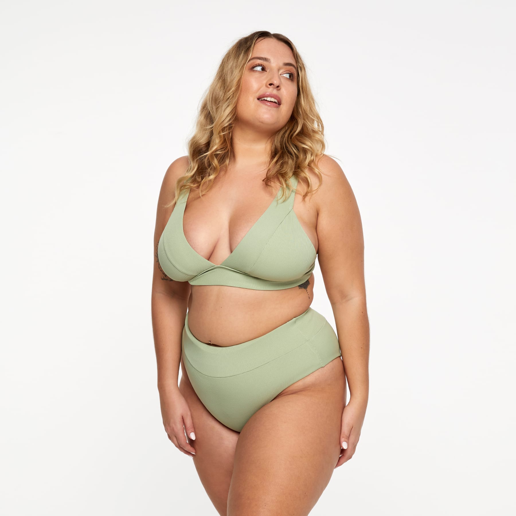 Ginger Bikini Bottom FINAL SALE - Sage Green Ribbed