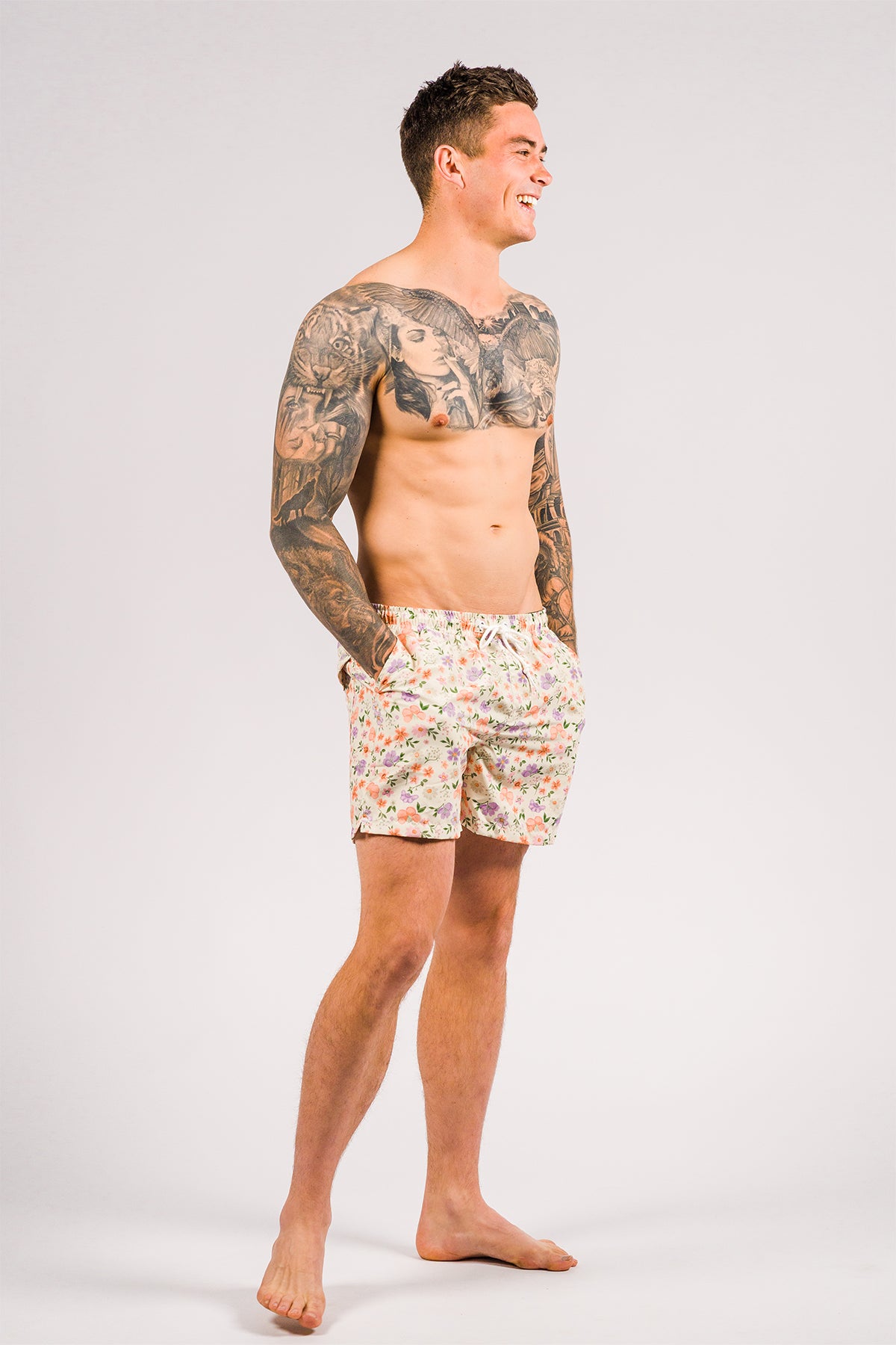 Hank Board Shorts Final Sale - Daisy Chain Cream