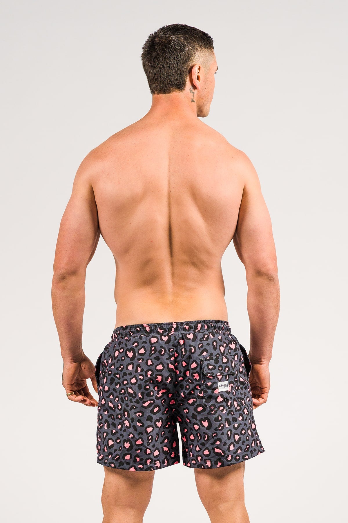 Hank Board Shorts - Stone Leopard