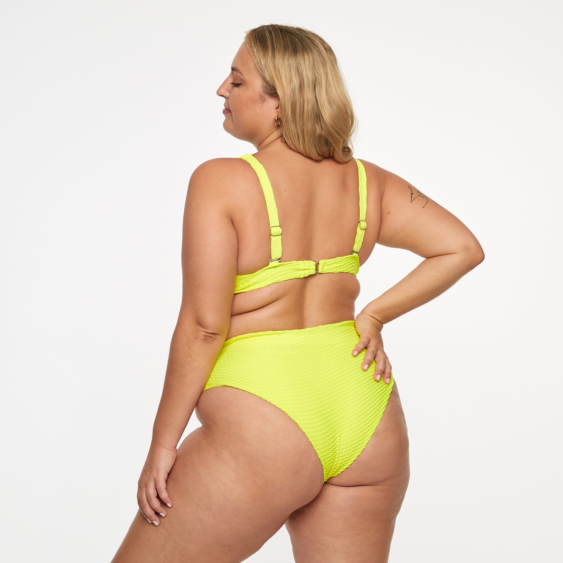 Lola Triangle Top Final Sale - Fluro Yellow Waffle