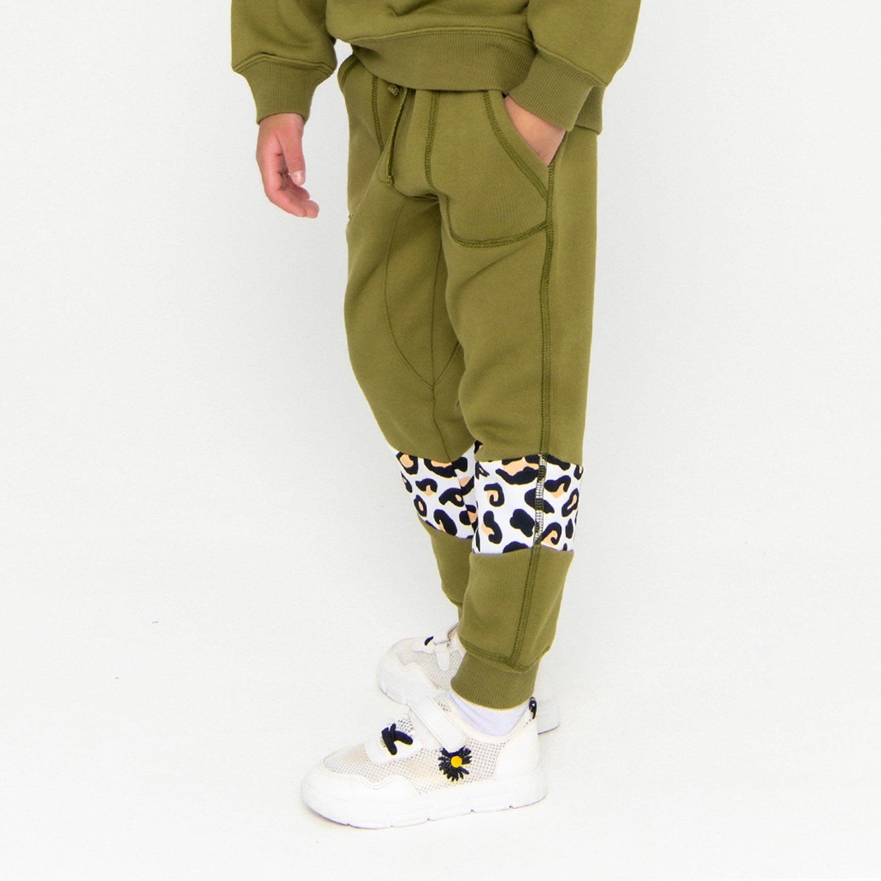 Mini Track Pant Spliced Final Sale - Olive Martini