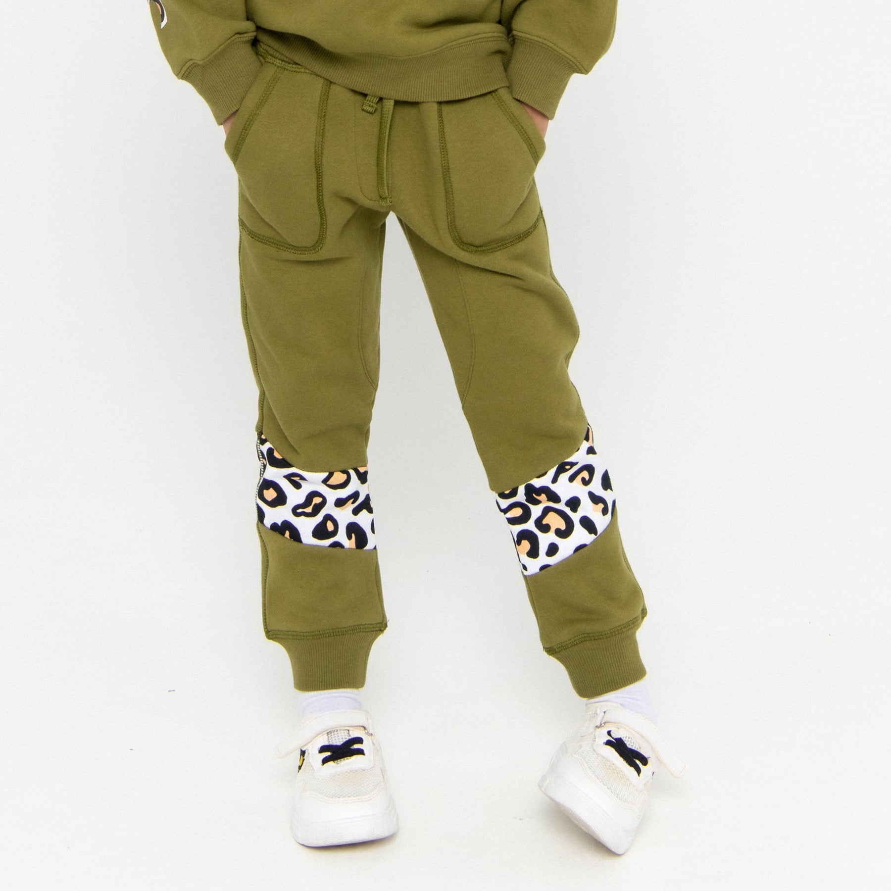 Mini Track Pant Spliced Final Sale - Olive Martini