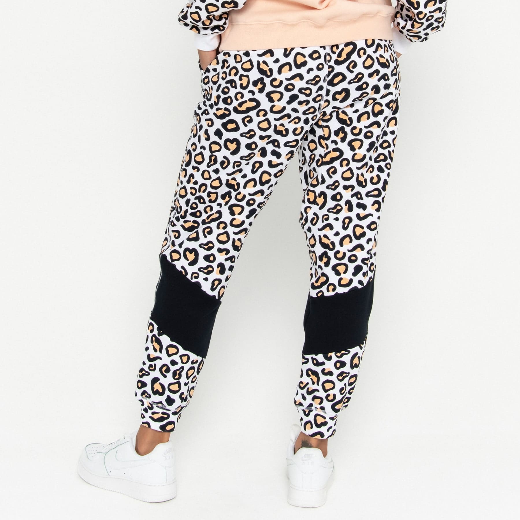 Track Pant Spliced Final Sale - Safari Leopard