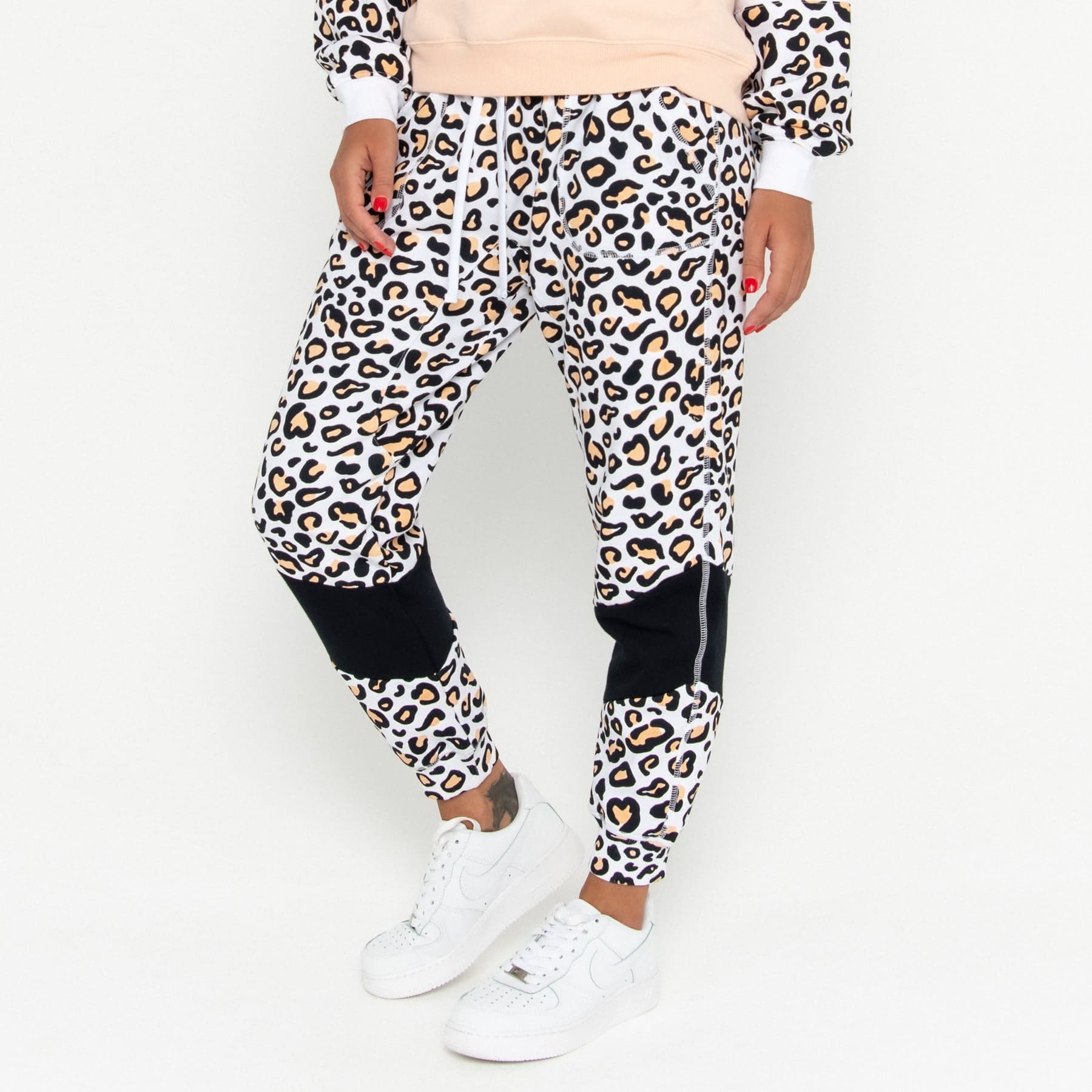 Track Pant Spliced Final Sale - Safari Leopard