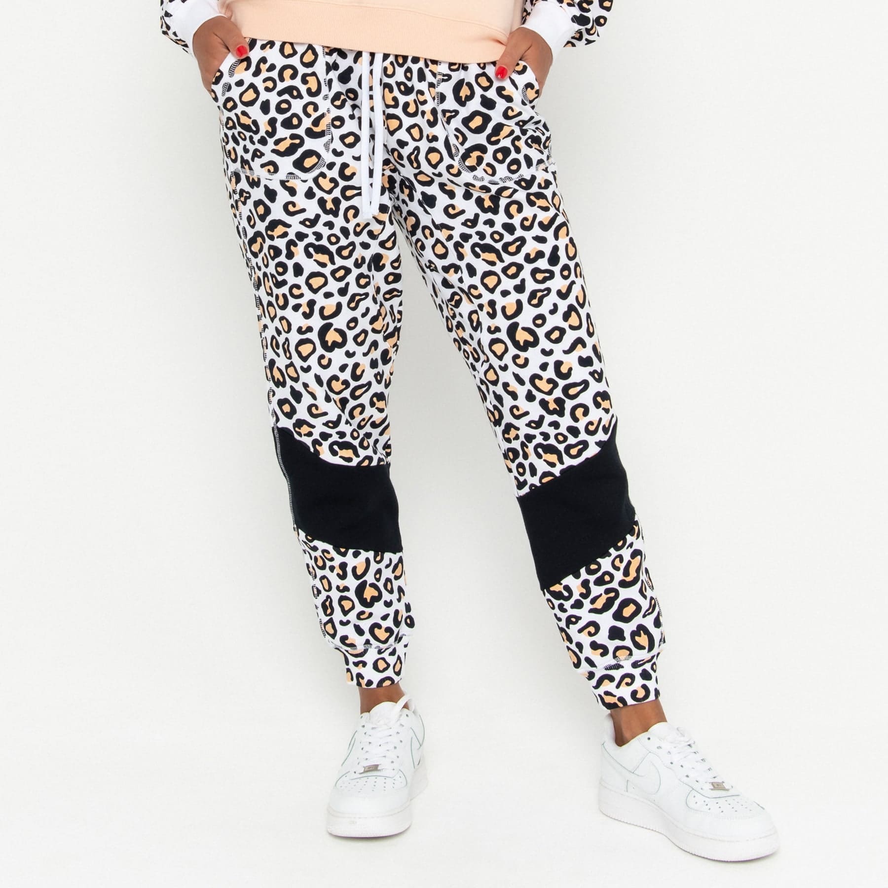 Track Pant Spliced Final Sale - Safari Leopard